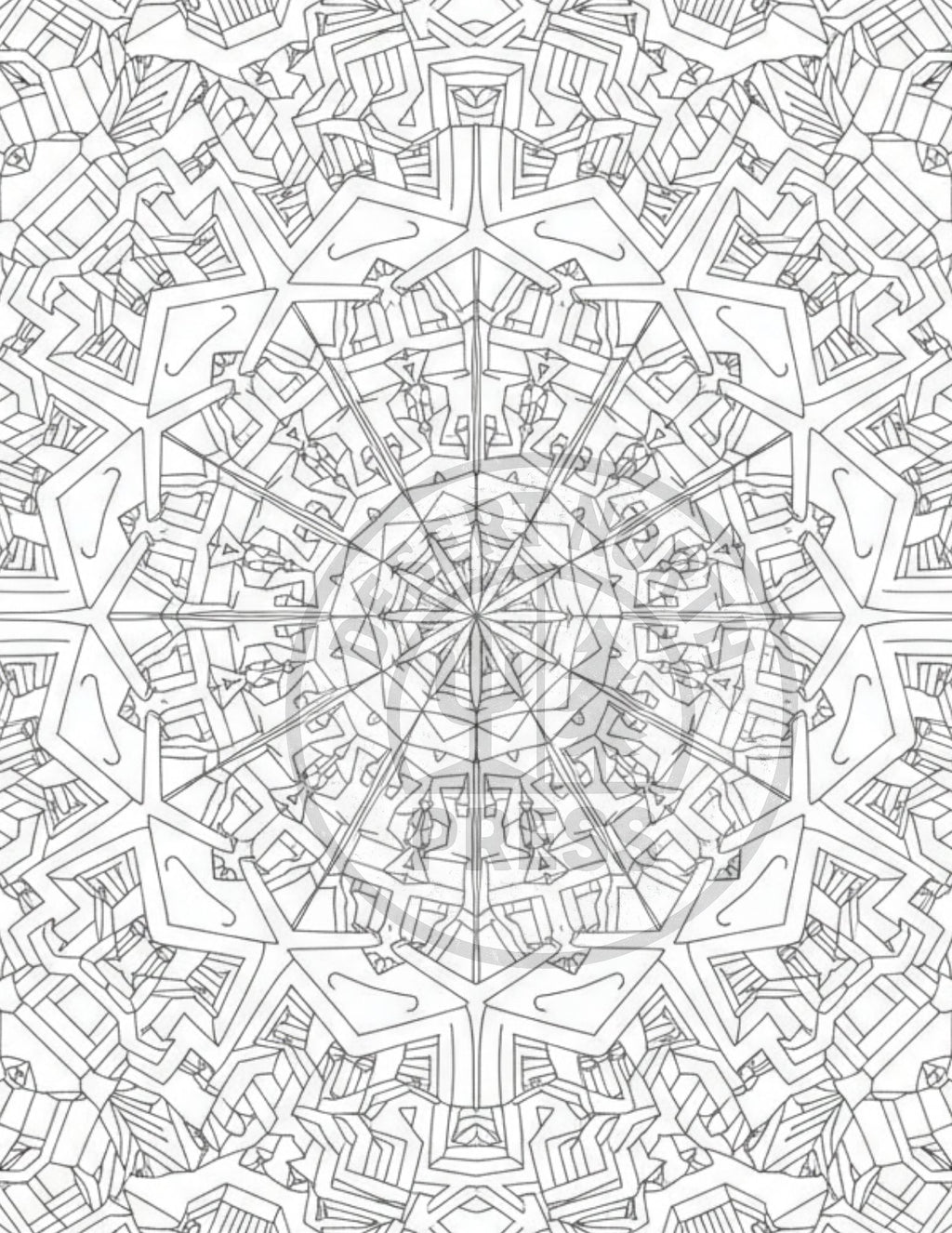 60‑Page Adult Coloring Book Printable - Intricate Designs for Stress Relief - Detailed Coloring Pages PDF - Mindful Art Therapy Download