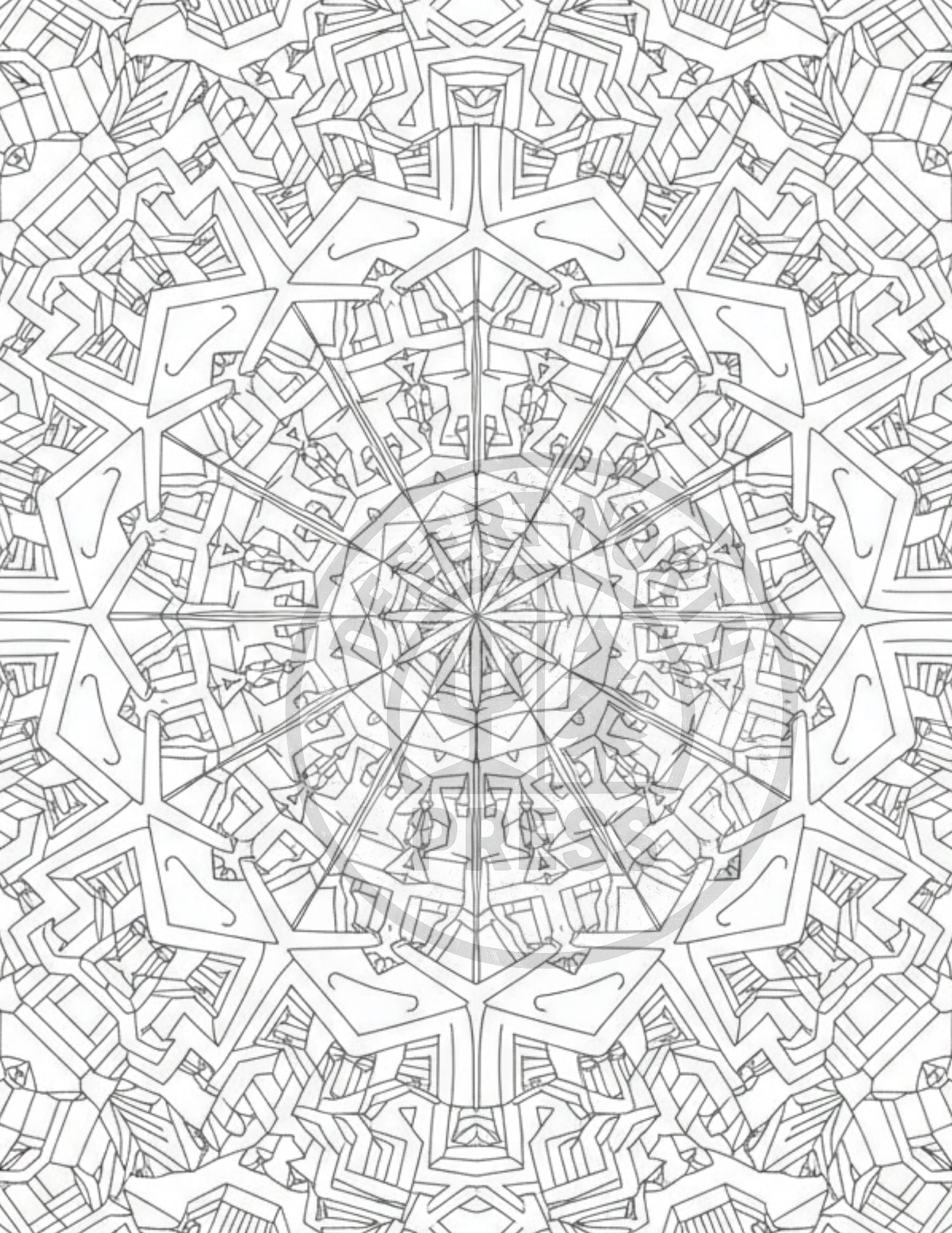 60‑Page Adult Coloring Book Printable - Intricate Designs for Stress Relief - Detailed Coloring Pages PDF - Mindful Art Therapy Download