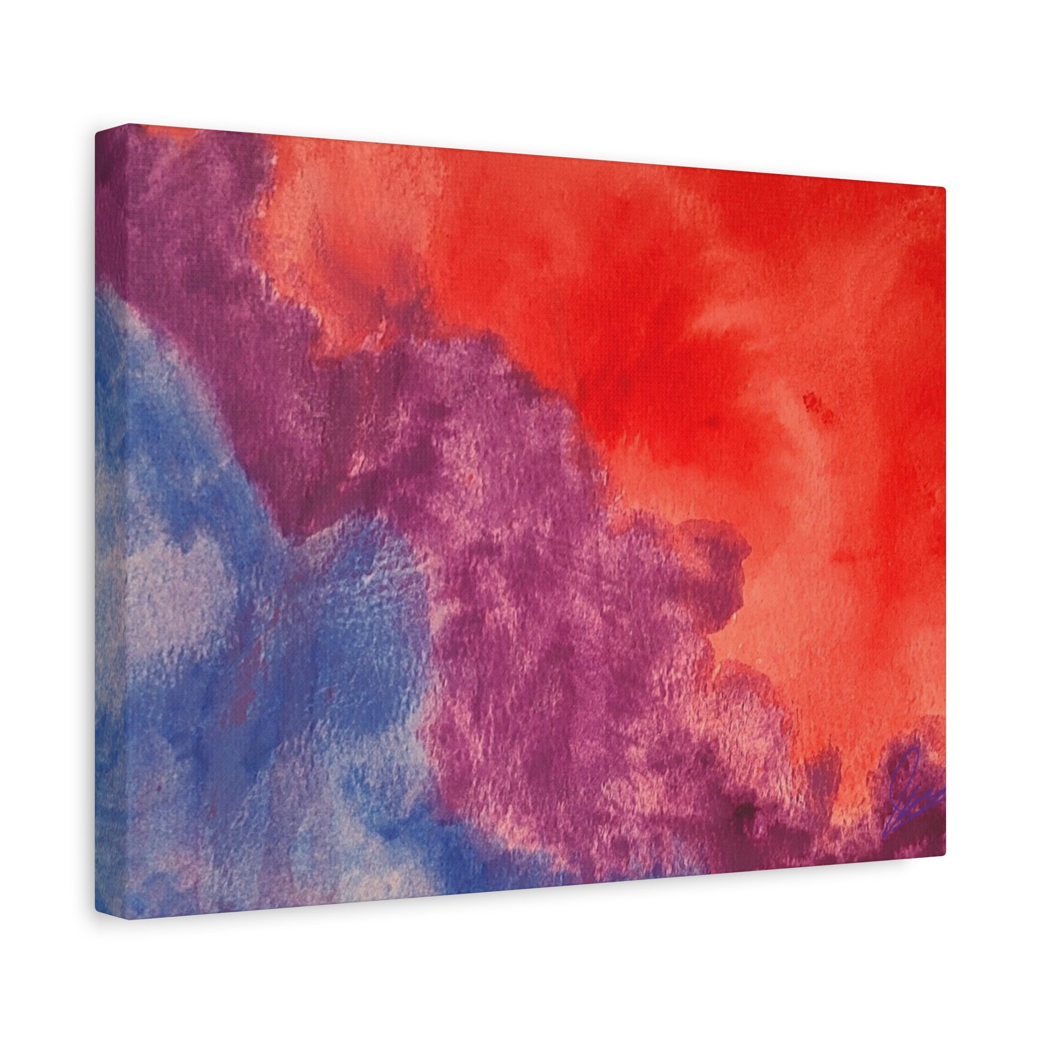 Abstract Watercolor Canvas Print - "The Line Between" Original Art by John Ganger - Matte Stretched Wall Art