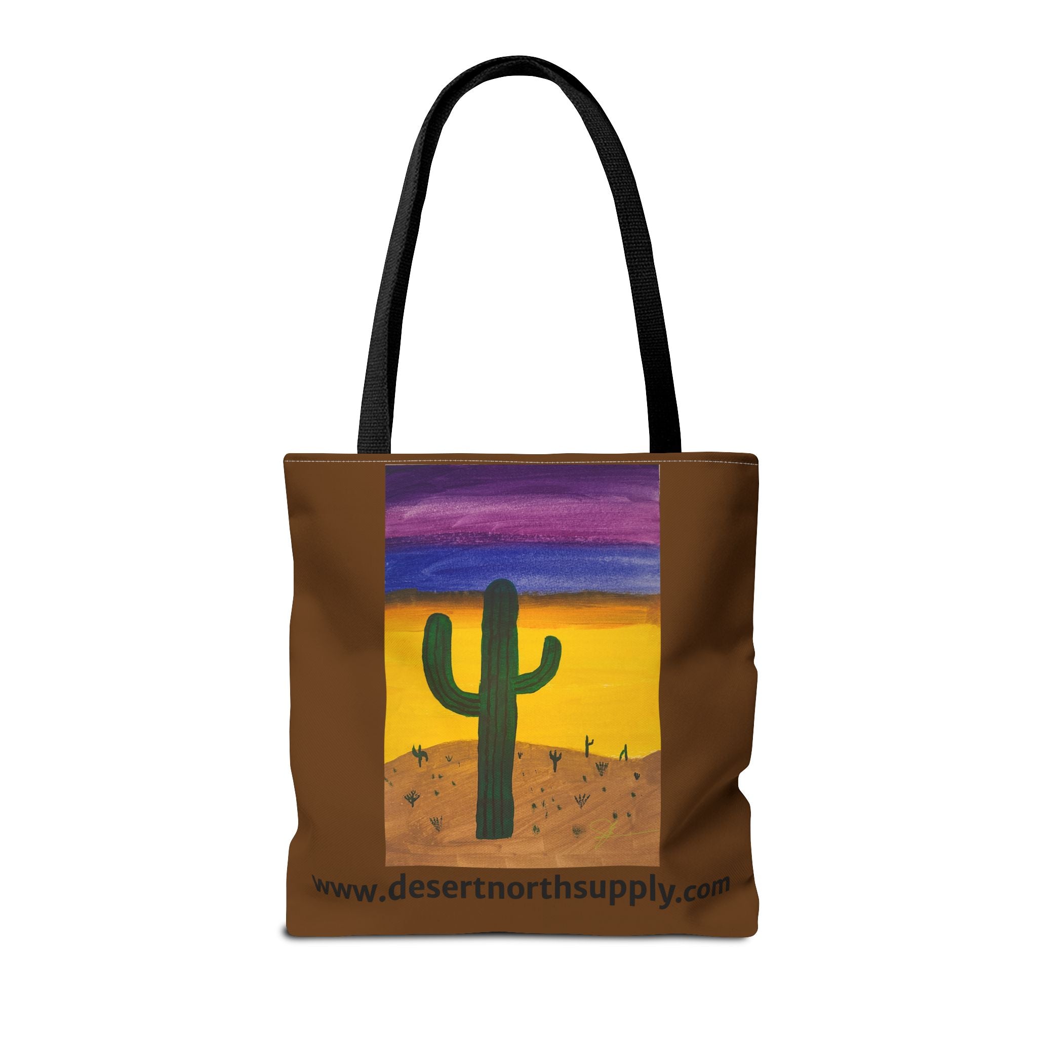 Desert Saguaro Cactus Canvas Tote Bag — "Alone" by John Ganger