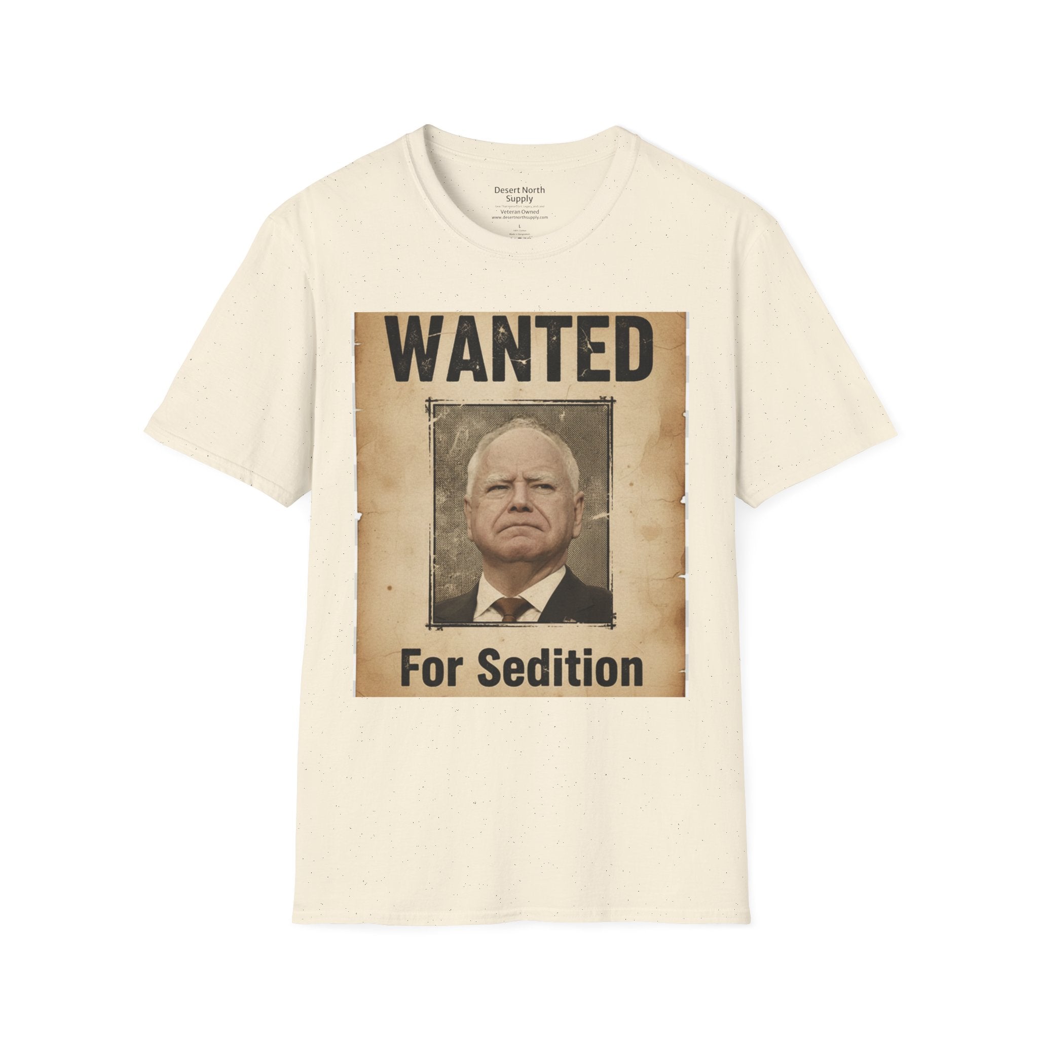 Wanted Poster T‑Shirt — "WANTED For Sedition" Vintage Political Design
