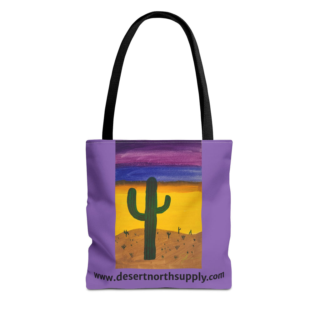 Desert Saguaro Cactus Canvas Tote Bag — "Alone" by John Ganger