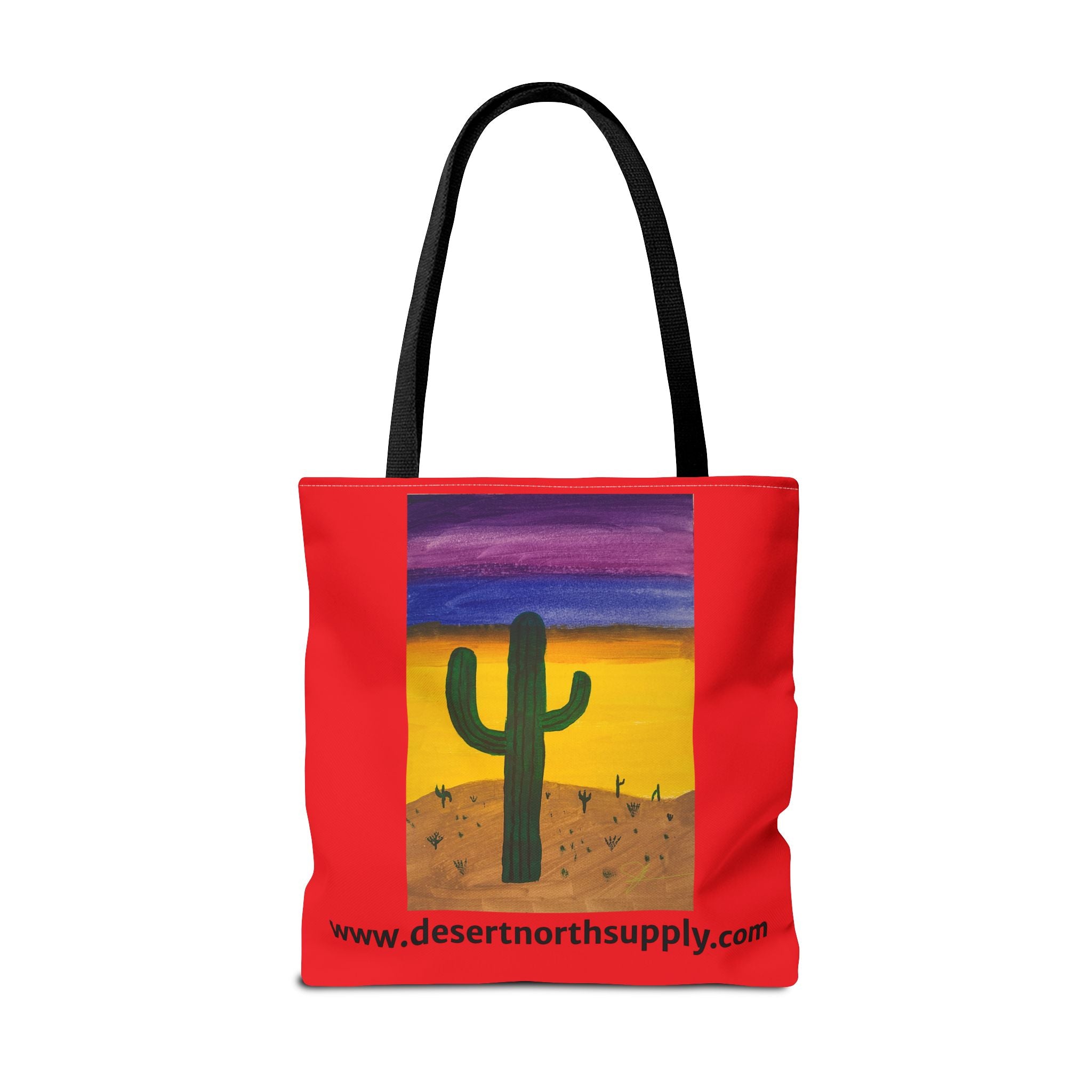 Desert Saguaro Cactus Canvas Tote Bag — "Alone" by John Ganger