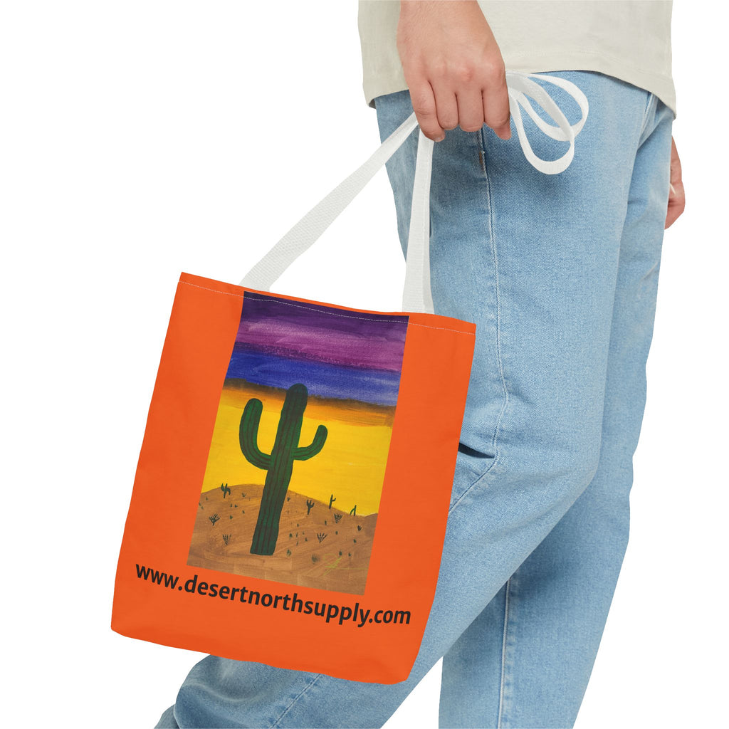 Desert Saguaro Cactus Canvas Tote Bag — "Alone" by John Ganger