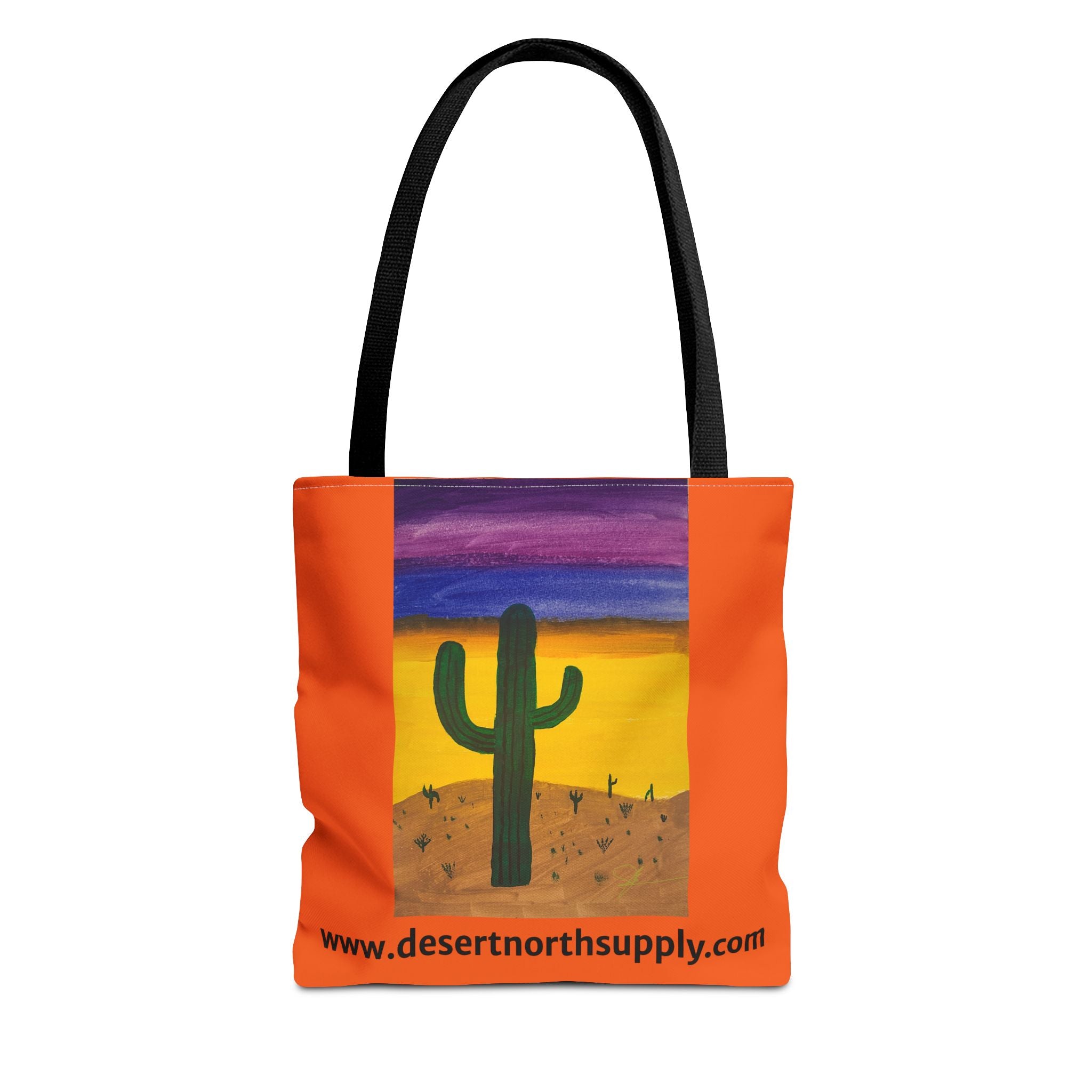 Desert Saguaro Cactus Canvas Tote Bag — "Alone" by John Ganger