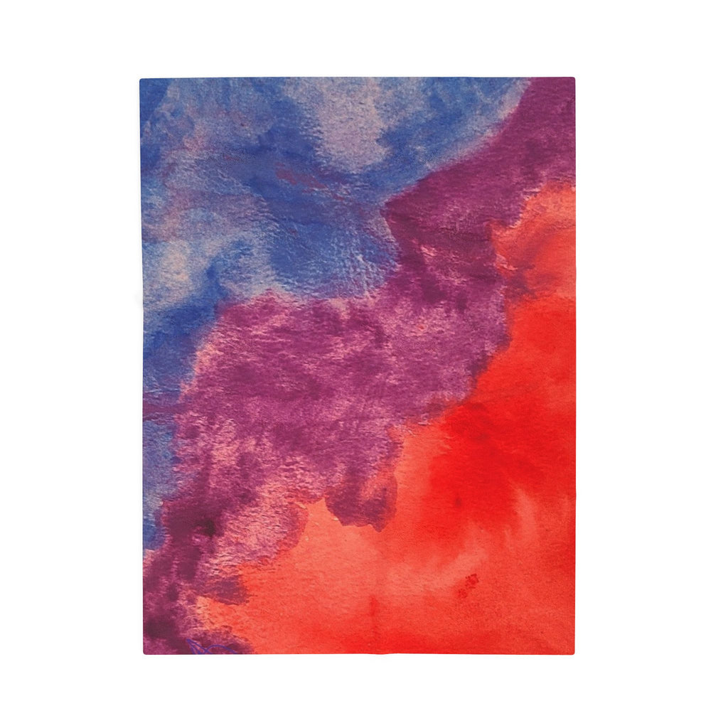 Velveteen Plush Blanket - "The Line Between" Watercolor, Original John Ganger Art