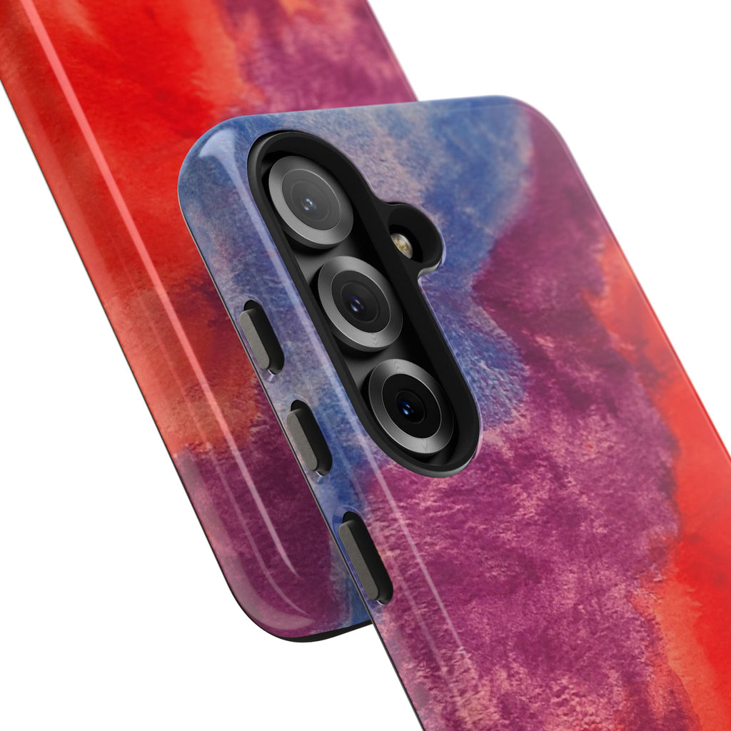 Red Purple Blue Abstract Phone Case | Colorful Geometric Art