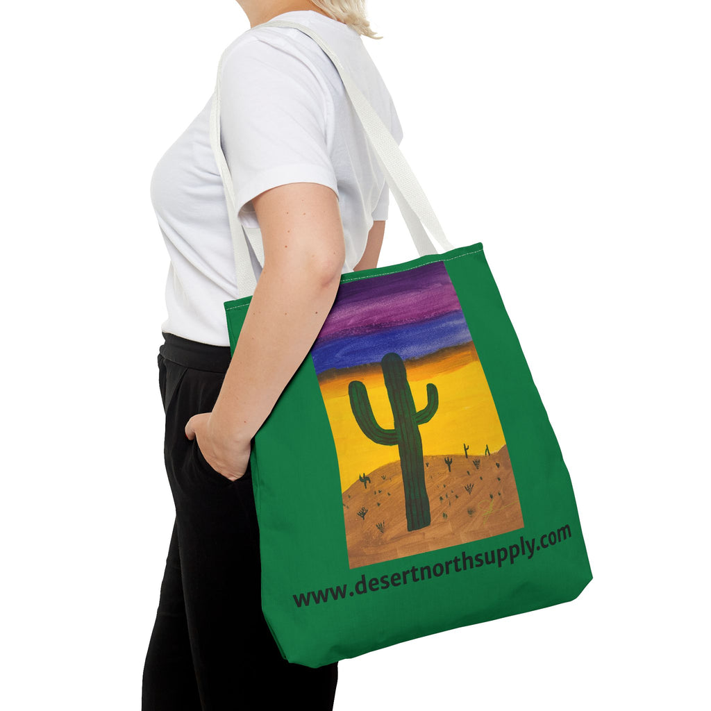 Desert Saguaro Cactus Canvas Tote Bag — "Alone" by John Ganger