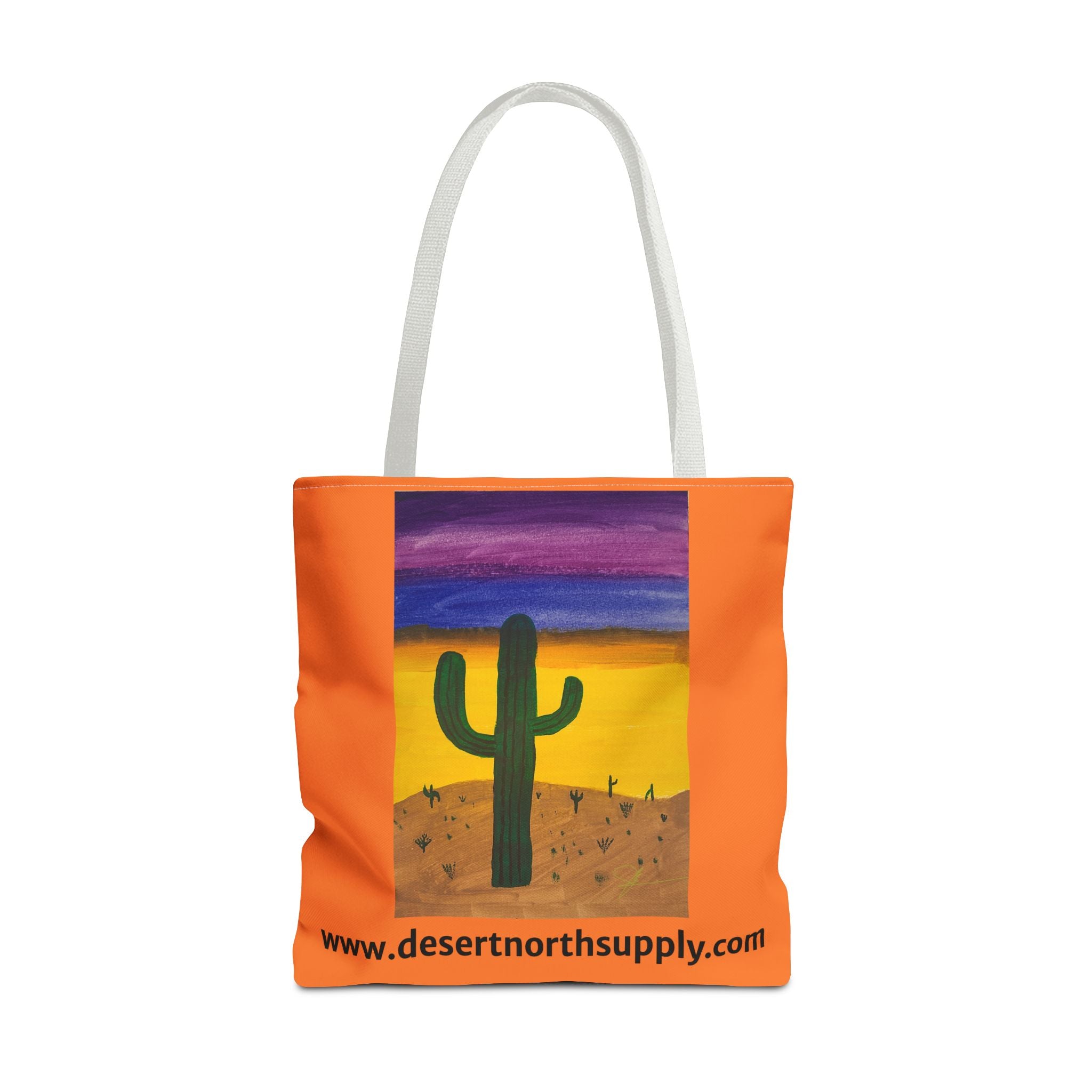 Desert Saguaro Cactus Canvas Tote Bag — "Alone" by John Ganger