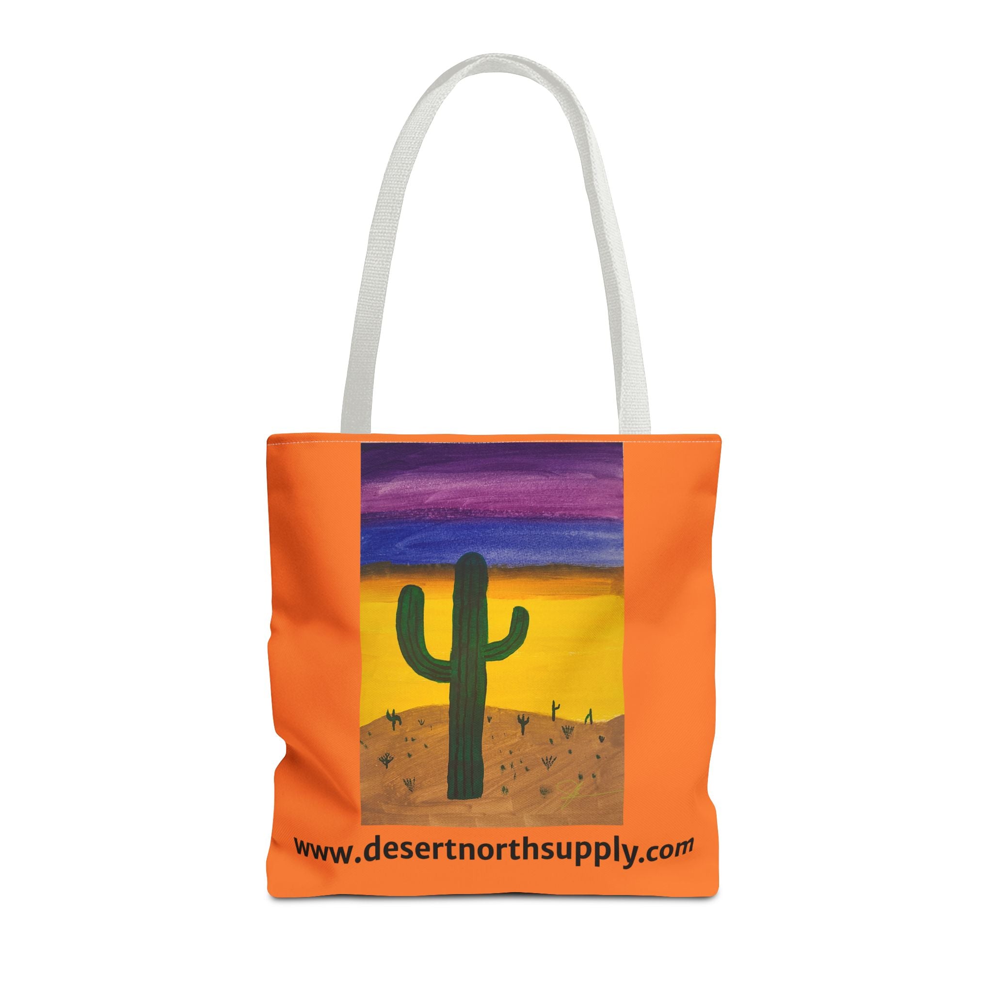Desert Saguaro Cactus Canvas Tote Bag — "Alone" by John Ganger