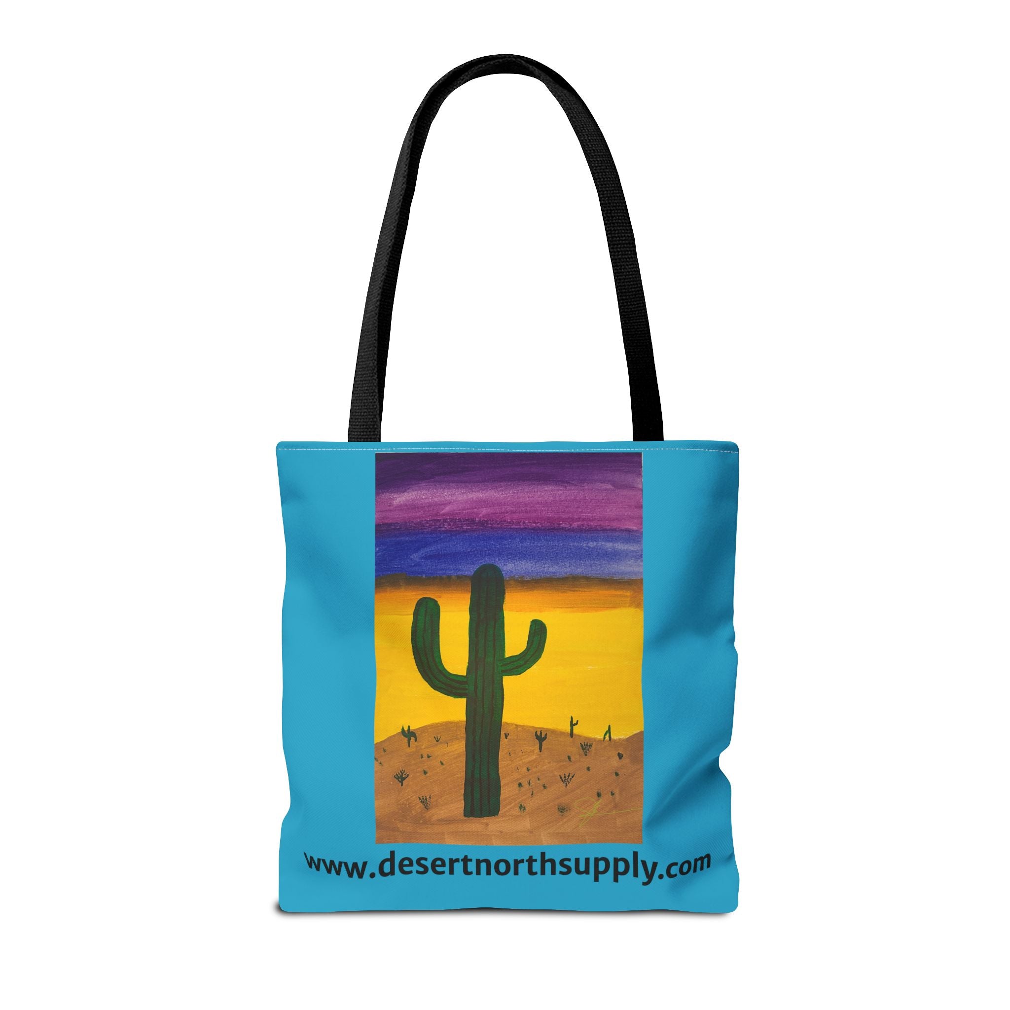Desert Saguaro Cactus Canvas Tote Bag — "Alone" by John Ganger