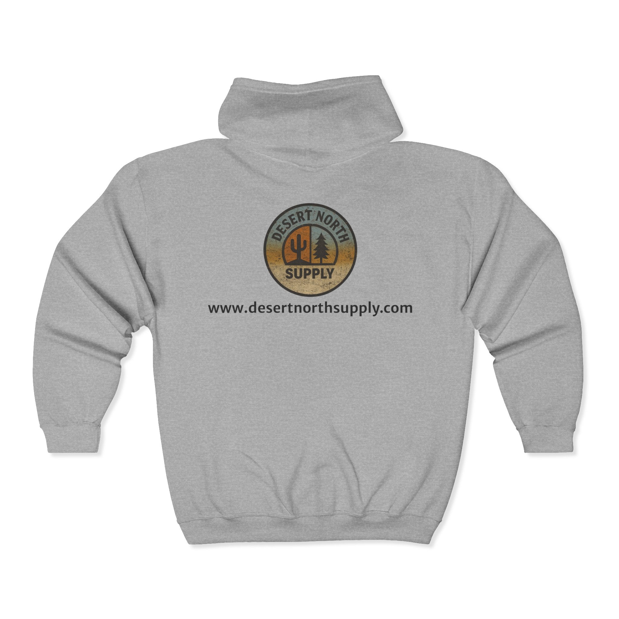 Desert North Supply Logo Zip Hoodie - Outdoor Adventure Full-Zip Sweatshirt