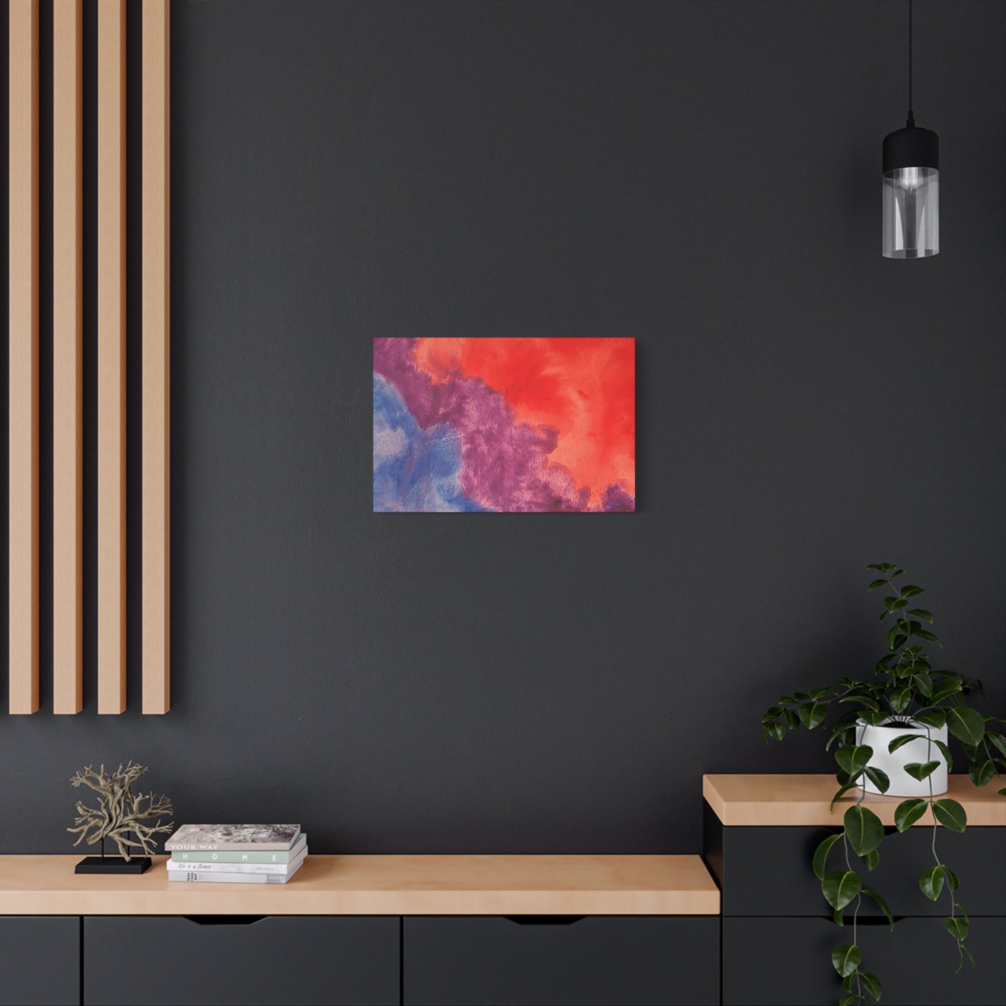 Abstract Watercolor Canvas Print - "The Line Between" Original Art by John Ganger - Matte Stretched Wall Art