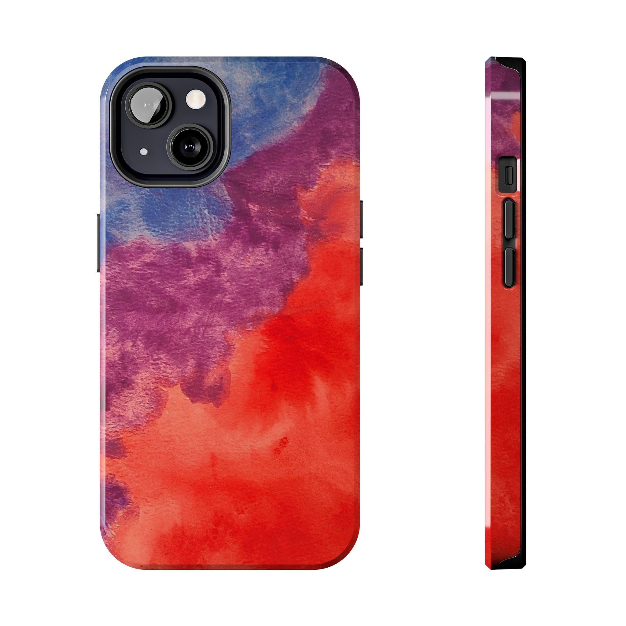 Red Purple Blue Abstract Phone Case | Colorful Geometric Art