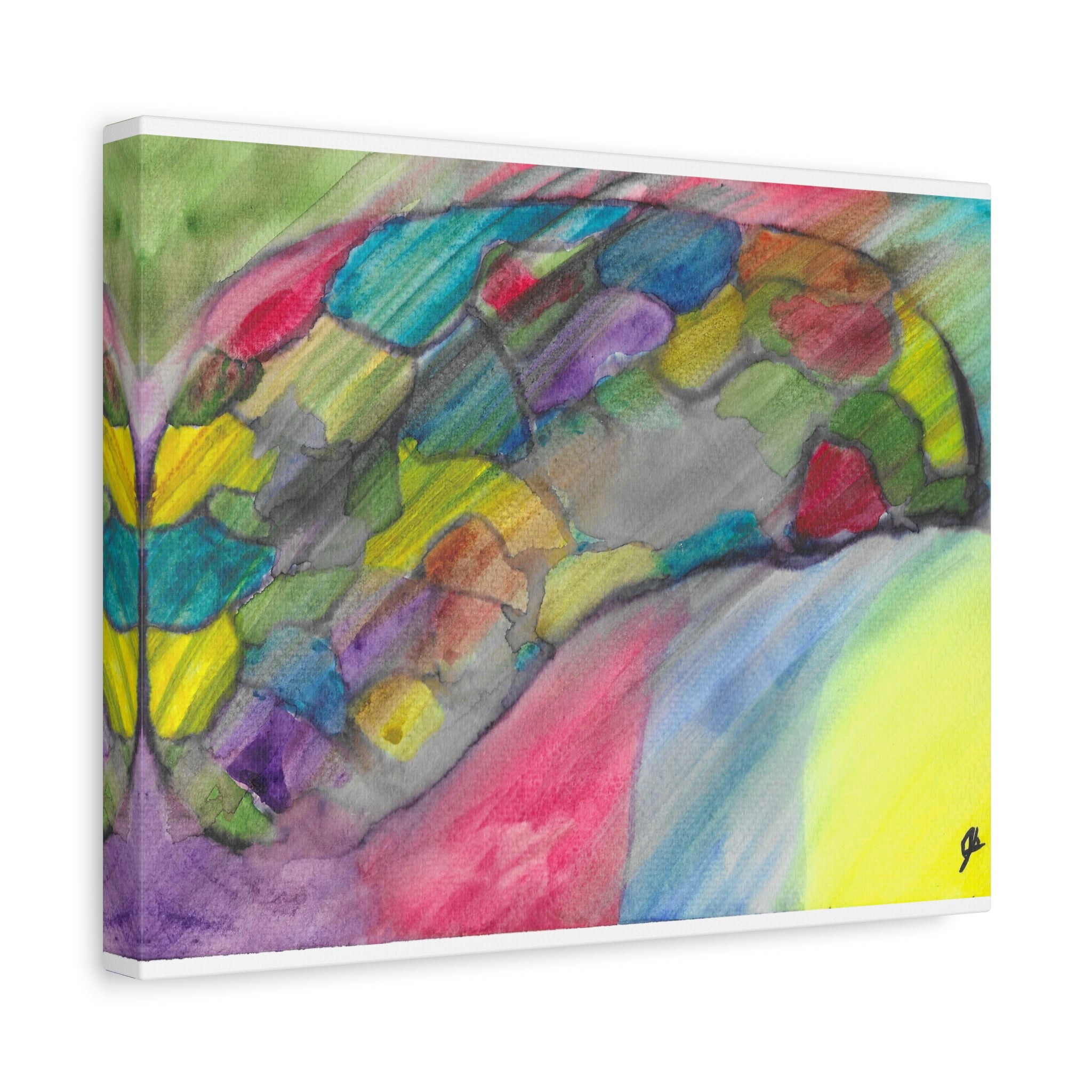 The Infection Spreads - Abstract Trauma Brain Watercolor - Canvas Wall Art