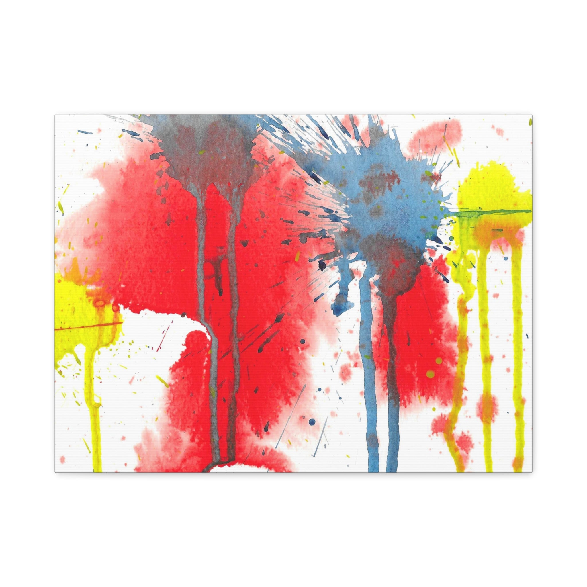 Splat - Playful Abstract Paint Splash Watercolor - Canvas Wall Art