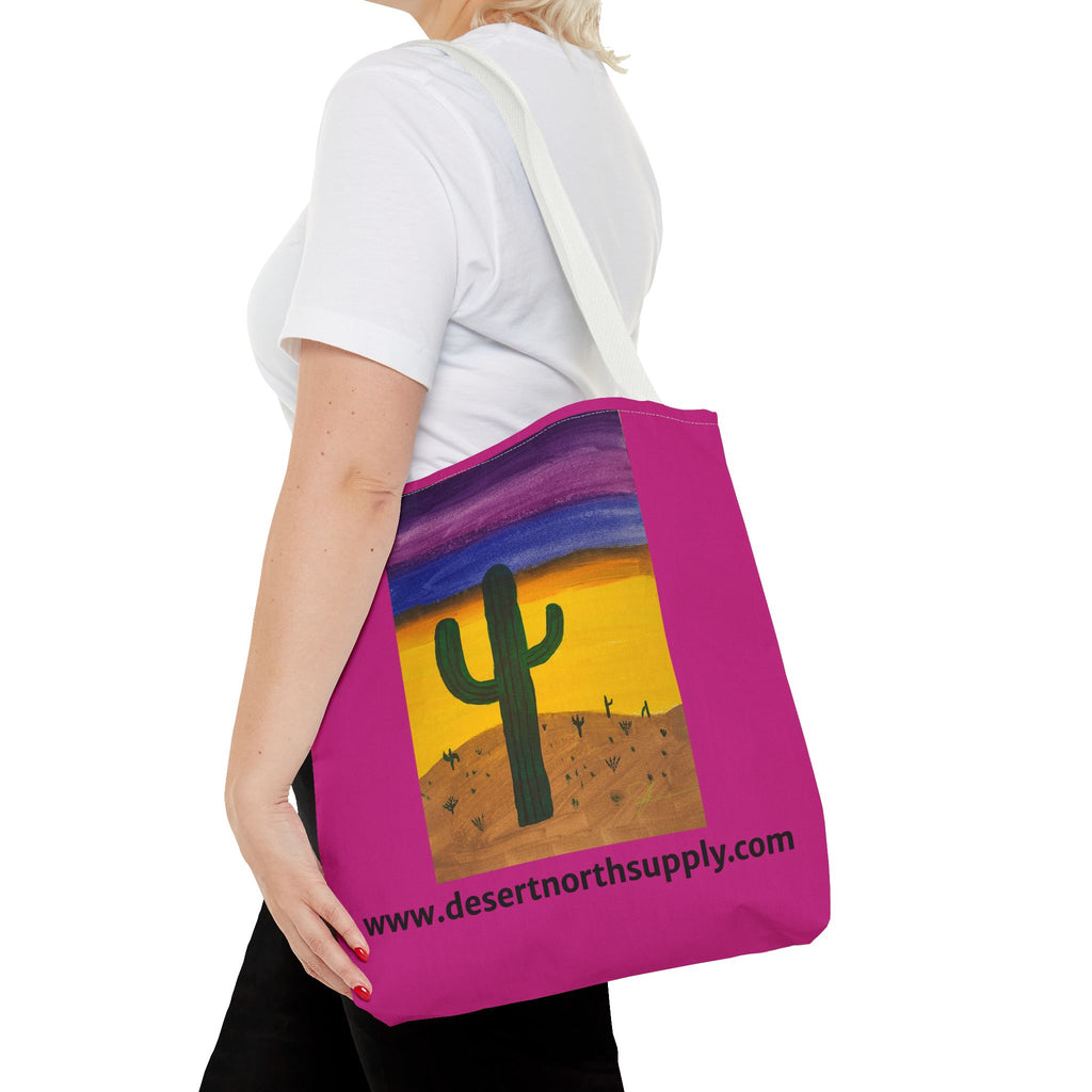 Desert Saguaro Cactus Canvas Tote Bag — "Alone" by John Ganger