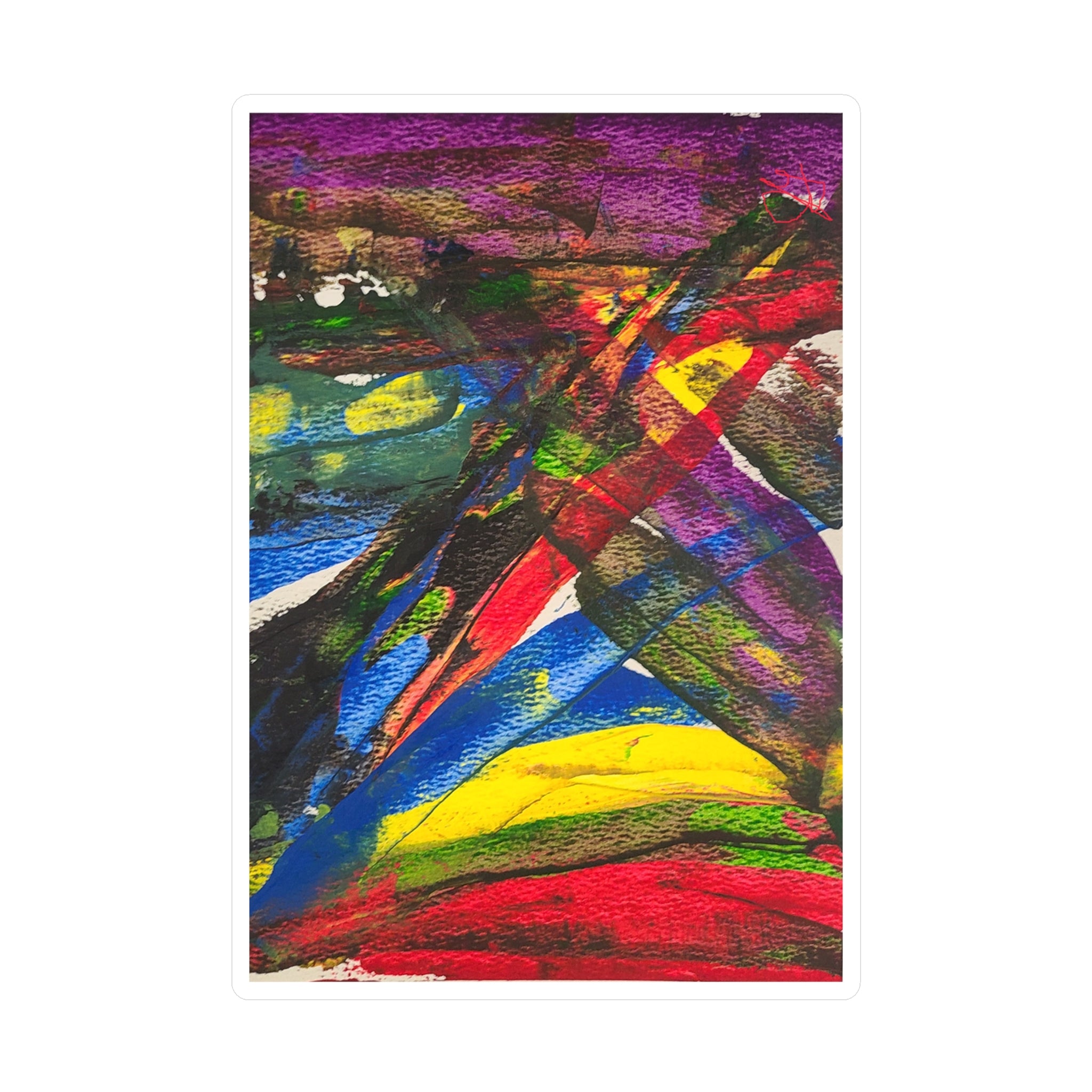 Chaotic Thought Abstract Watercolor Vinyl Decal — Emotional Expression Art Sticker