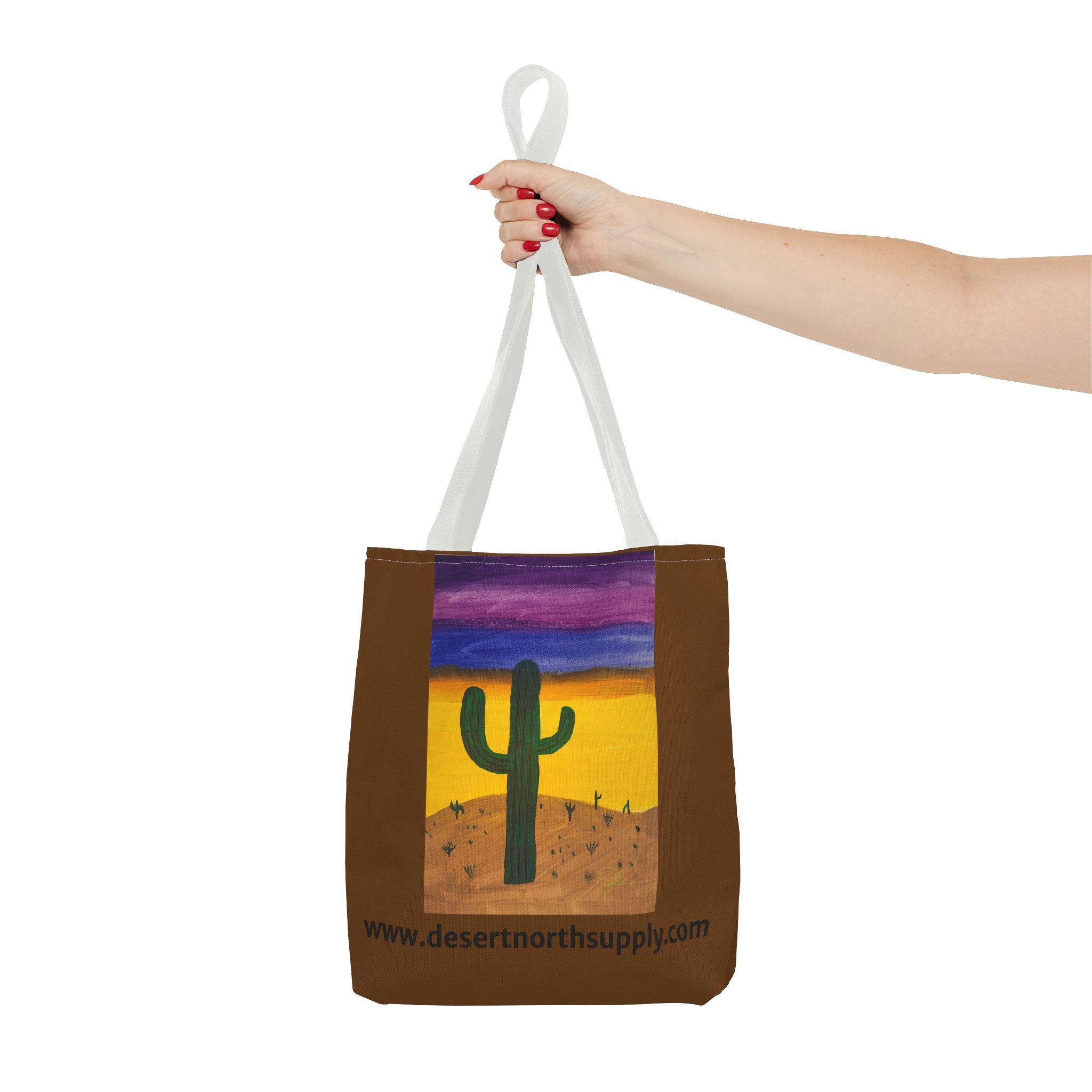 Desert Saguaro Cactus Canvas Tote Bag — "Alone" by John Ganger