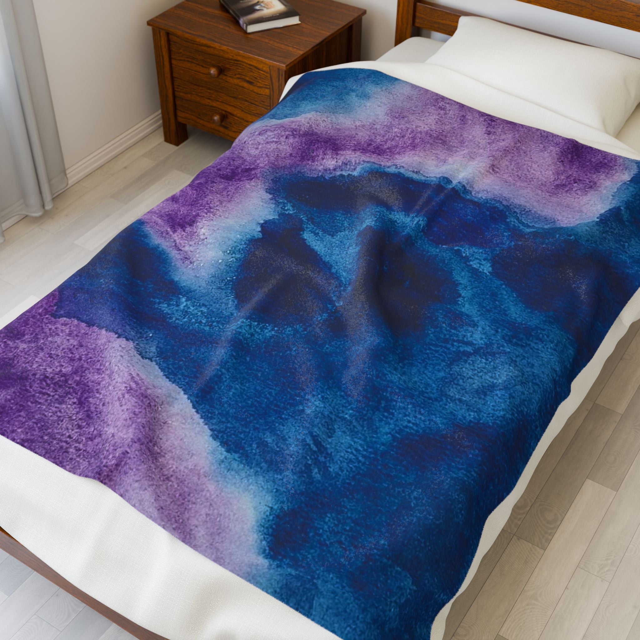 Velveteen Plush Blanket - "Storms of Torment" Watercolor, Original John Ganger Art