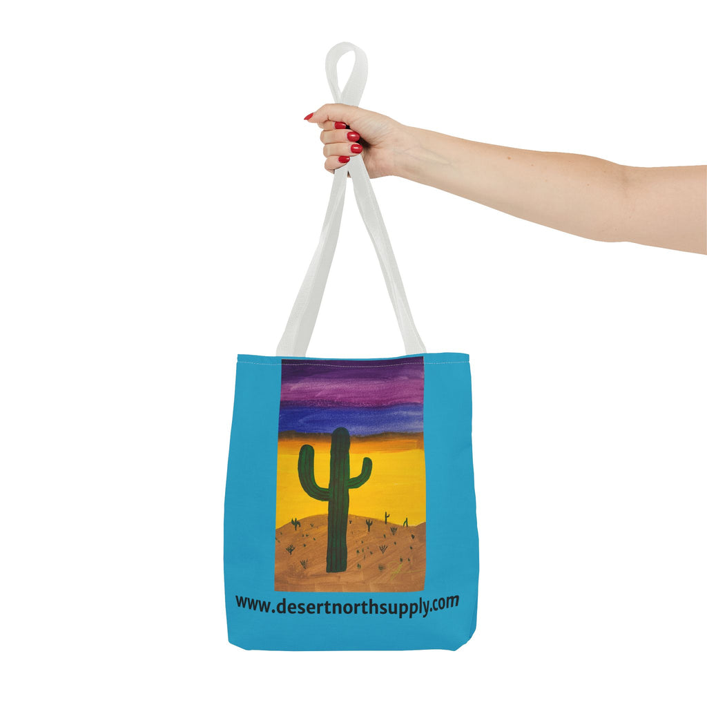 Desert Saguaro Cactus Canvas Tote Bag — "Alone" by John Ganger