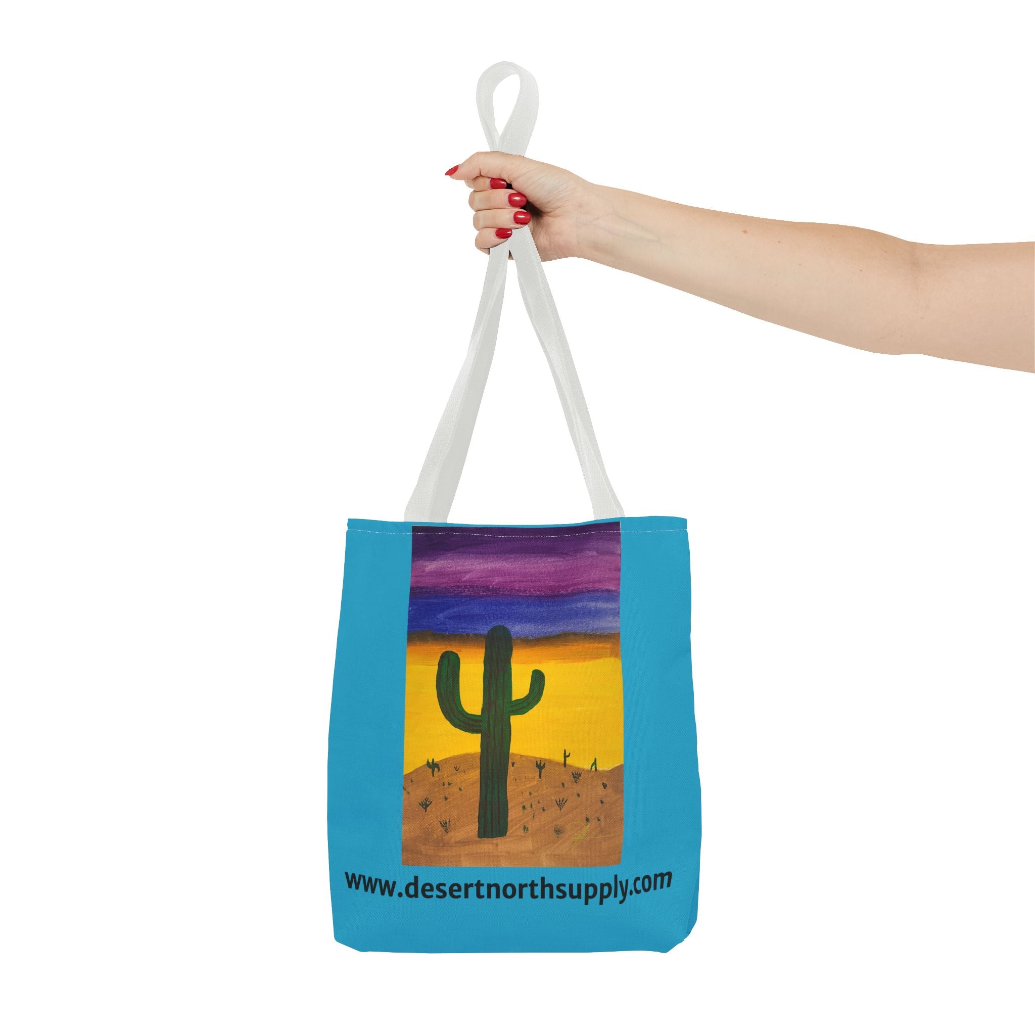 Desert Saguaro Cactus Canvas Tote Bag — "Alone" by John Ganger