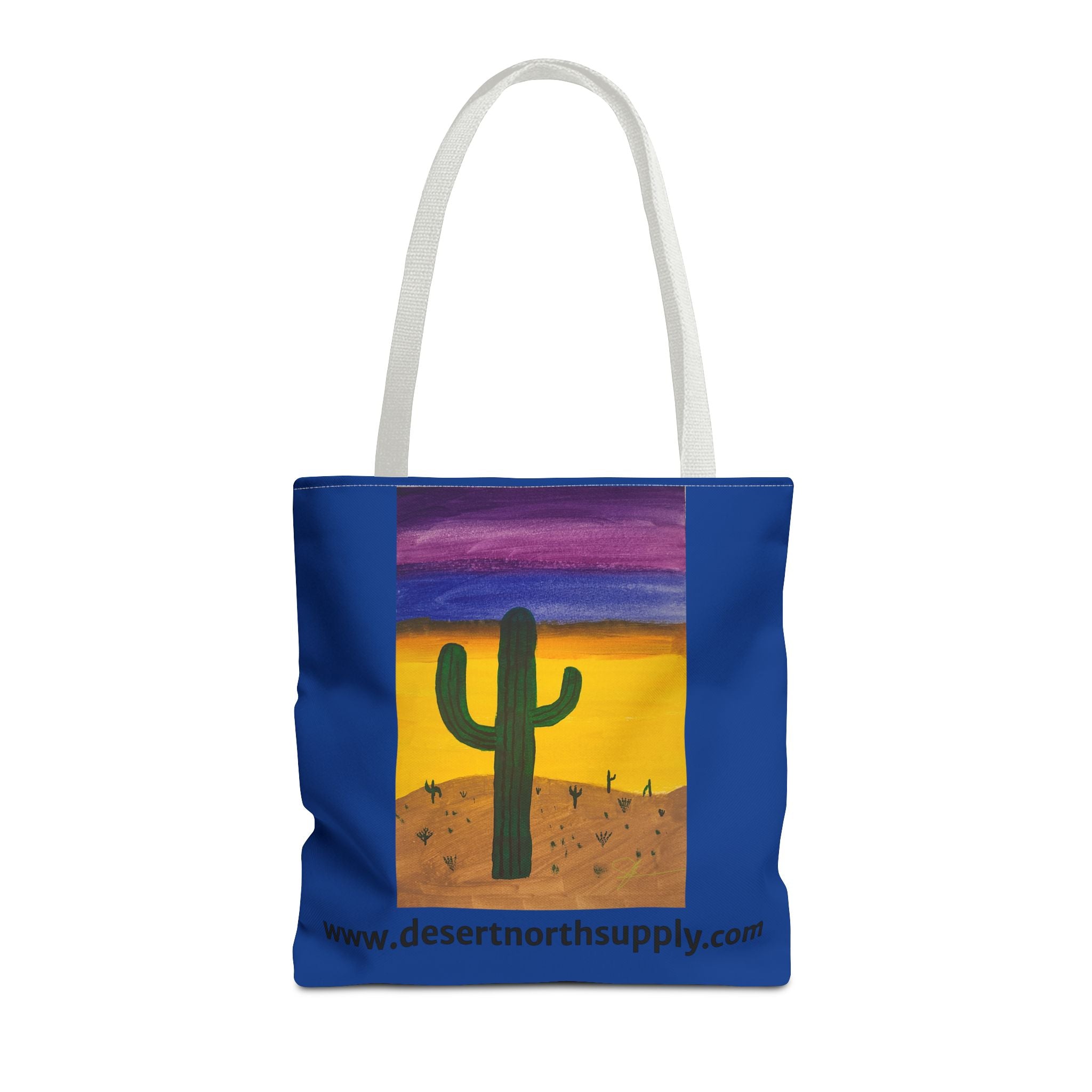 Desert Saguaro Cactus Canvas Tote Bag — "Alone" by John Ganger