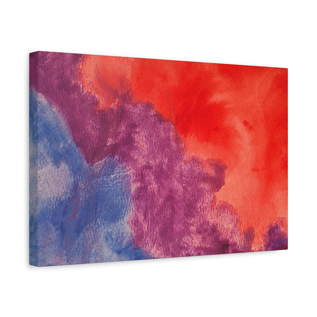 Abstract Watercolor Canvas Print - "The Line Between" Original Art by John Ganger - Matte Stretched Wall Art