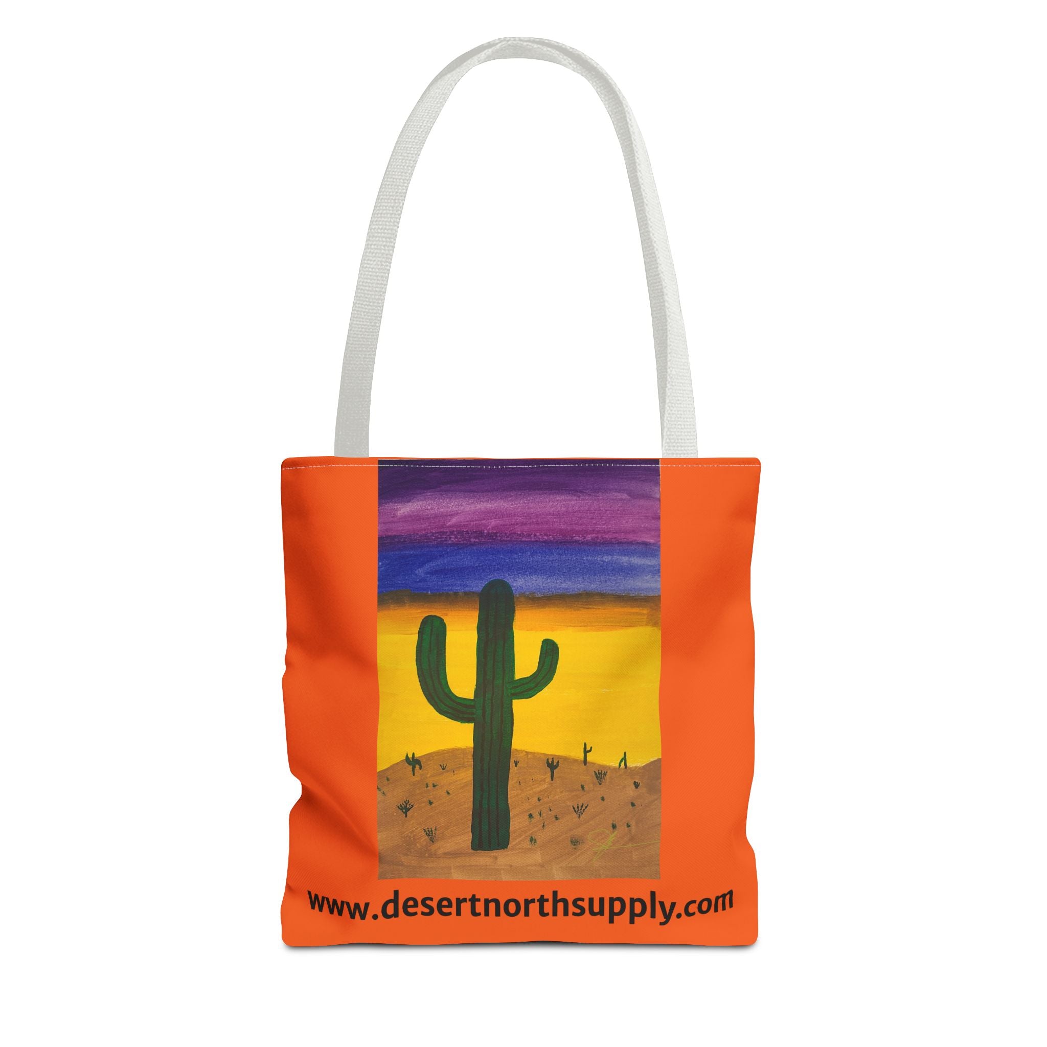 Desert Saguaro Cactus Canvas Tote Bag — "Alone" by John Ganger