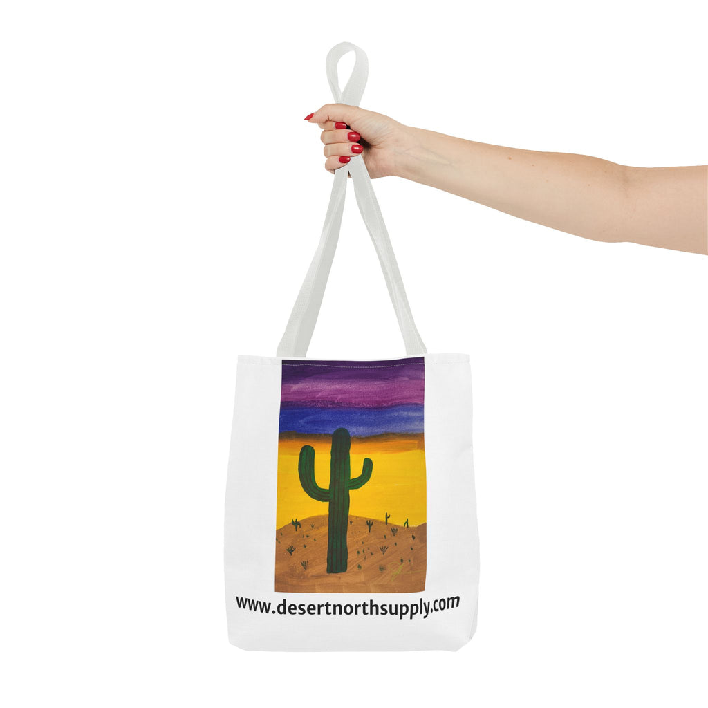 Desert Saguaro Cactus Canvas Tote Bag — "Alone" by John Ganger
