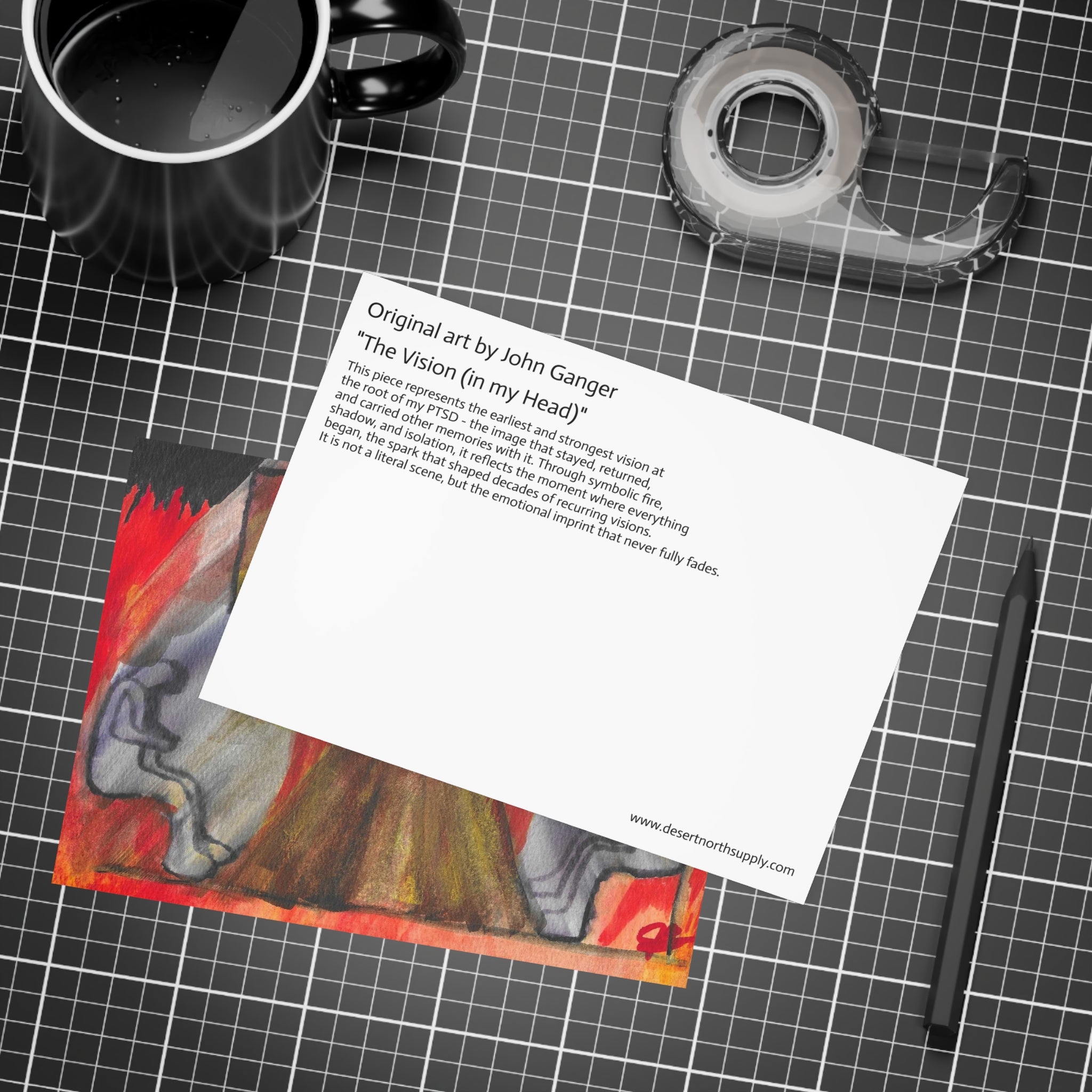 The Vision (In My Head) - Abstract Origin Memory Watercolor Postcard Set (4x6 or 5x7)