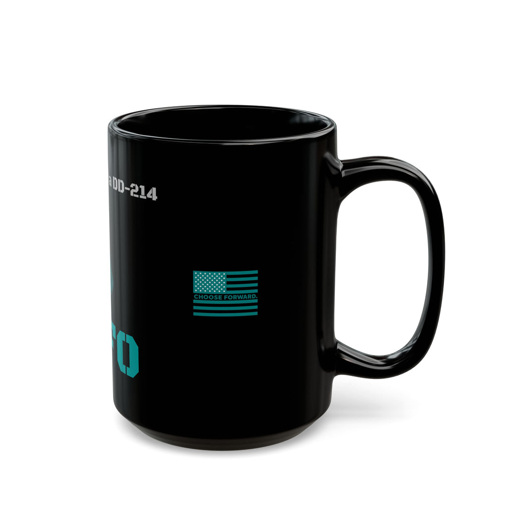 Choose Forward Black Mug — "DD-214 FAFO"
