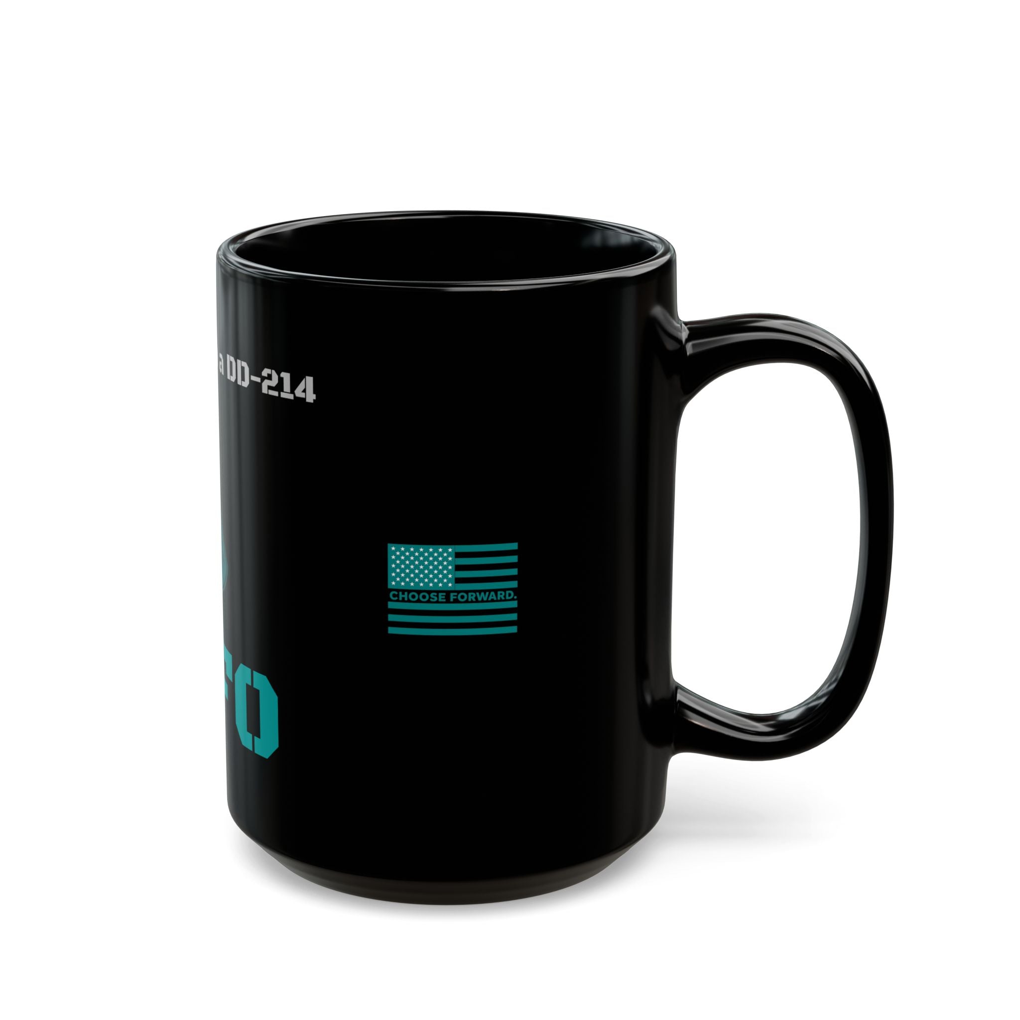 Choose Forward Black Mug — "DD-214 FAFO"