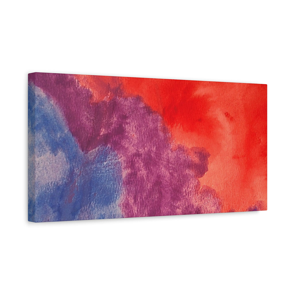 Abstract Watercolor Canvas Print - "The Line Between" Original Art by John Ganger - Matte Stretched Wall Art