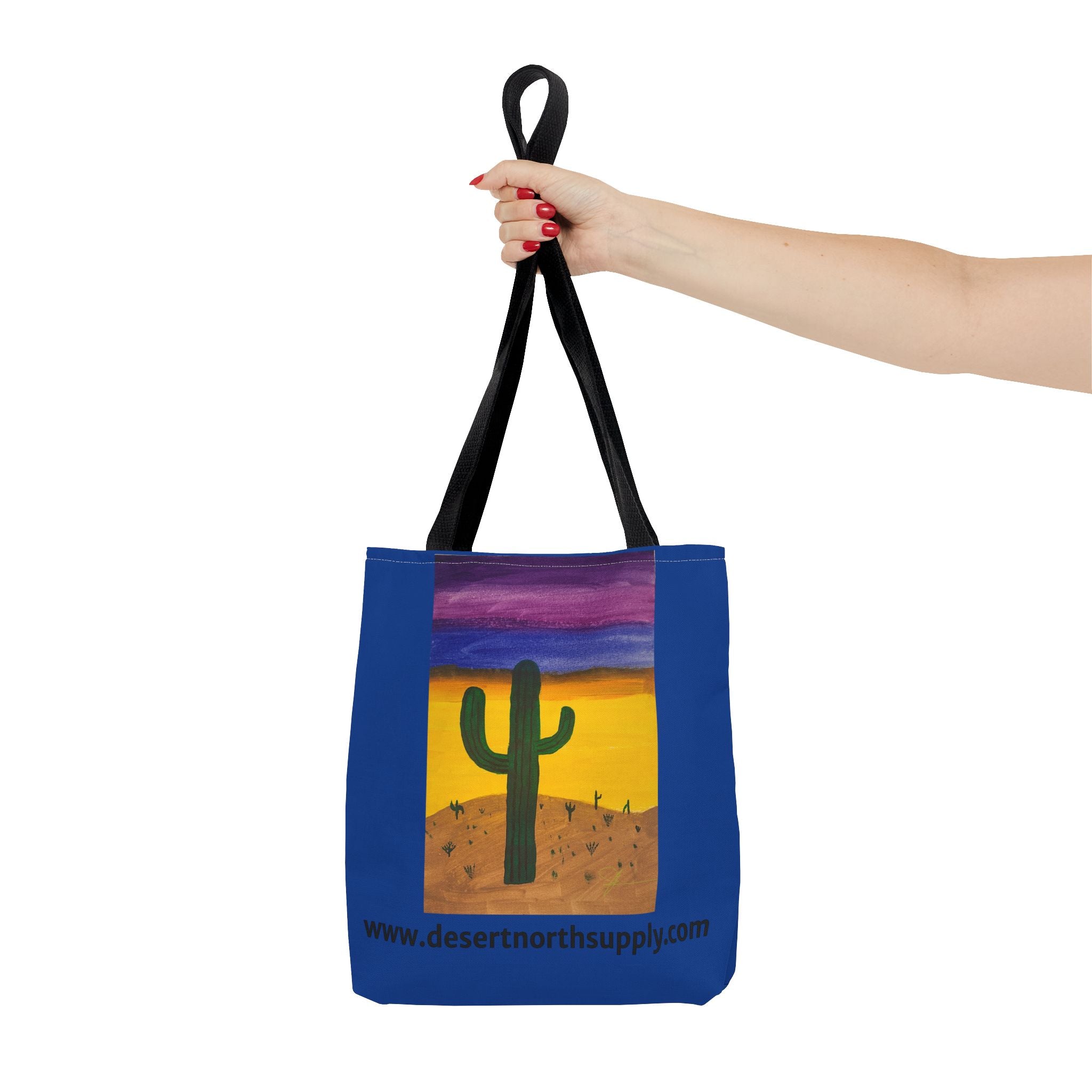 Desert Saguaro Cactus Canvas Tote Bag — "Alone" by John Ganger