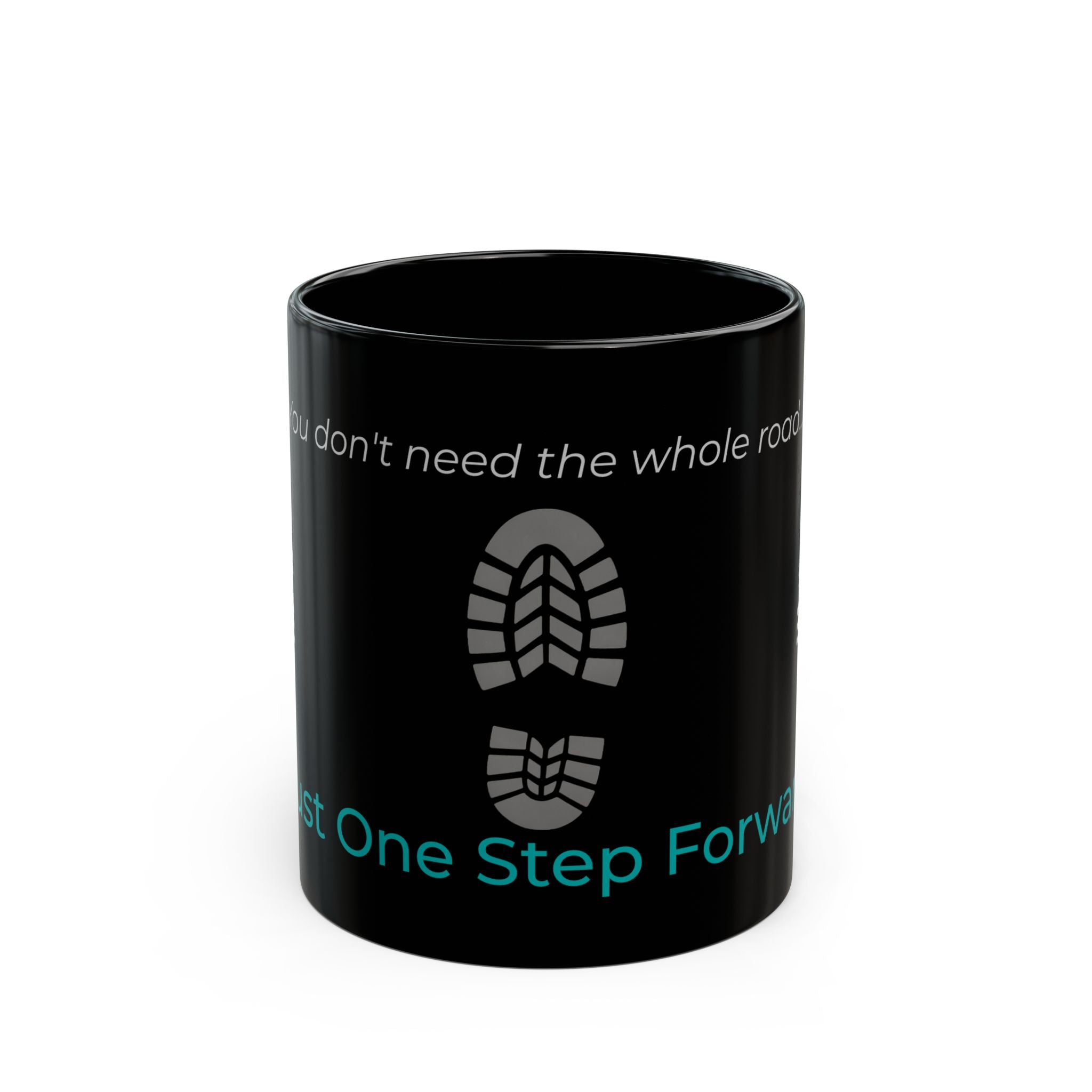 Choose Forward Black Mug — "Just One Step Forward"