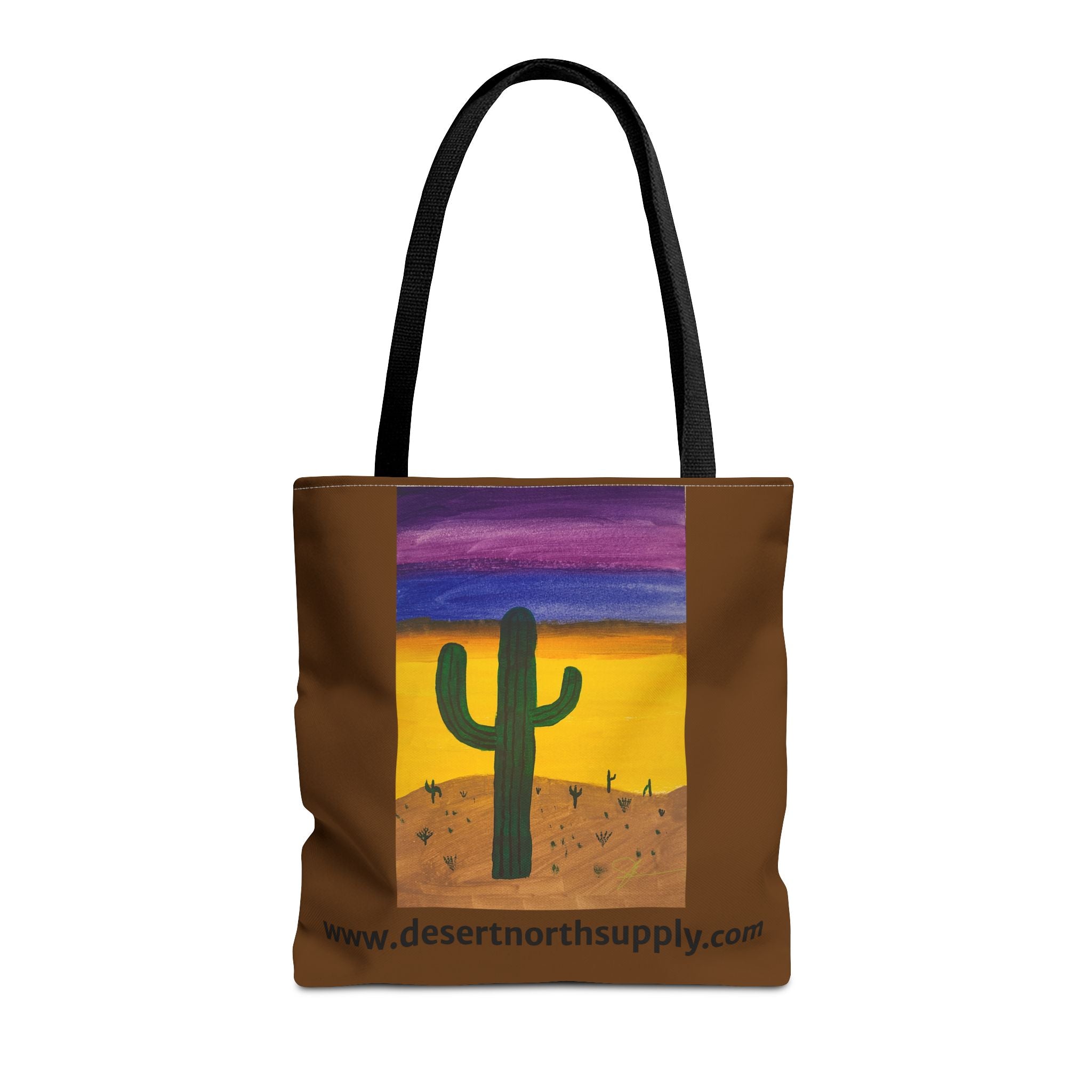 Desert Saguaro Cactus Canvas Tote Bag — "Alone" by John Ganger