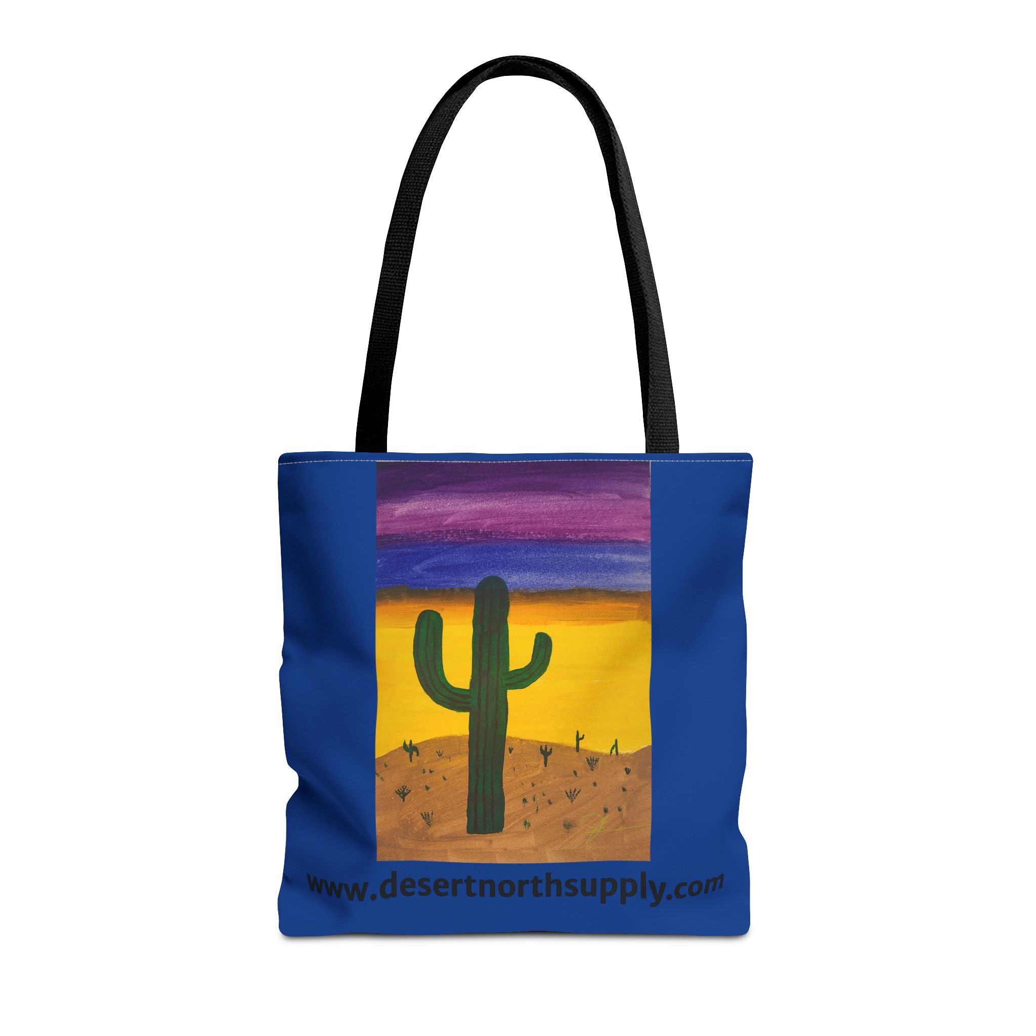 Desert Saguaro Cactus Canvas Tote Bag — "Alone" by John Ganger