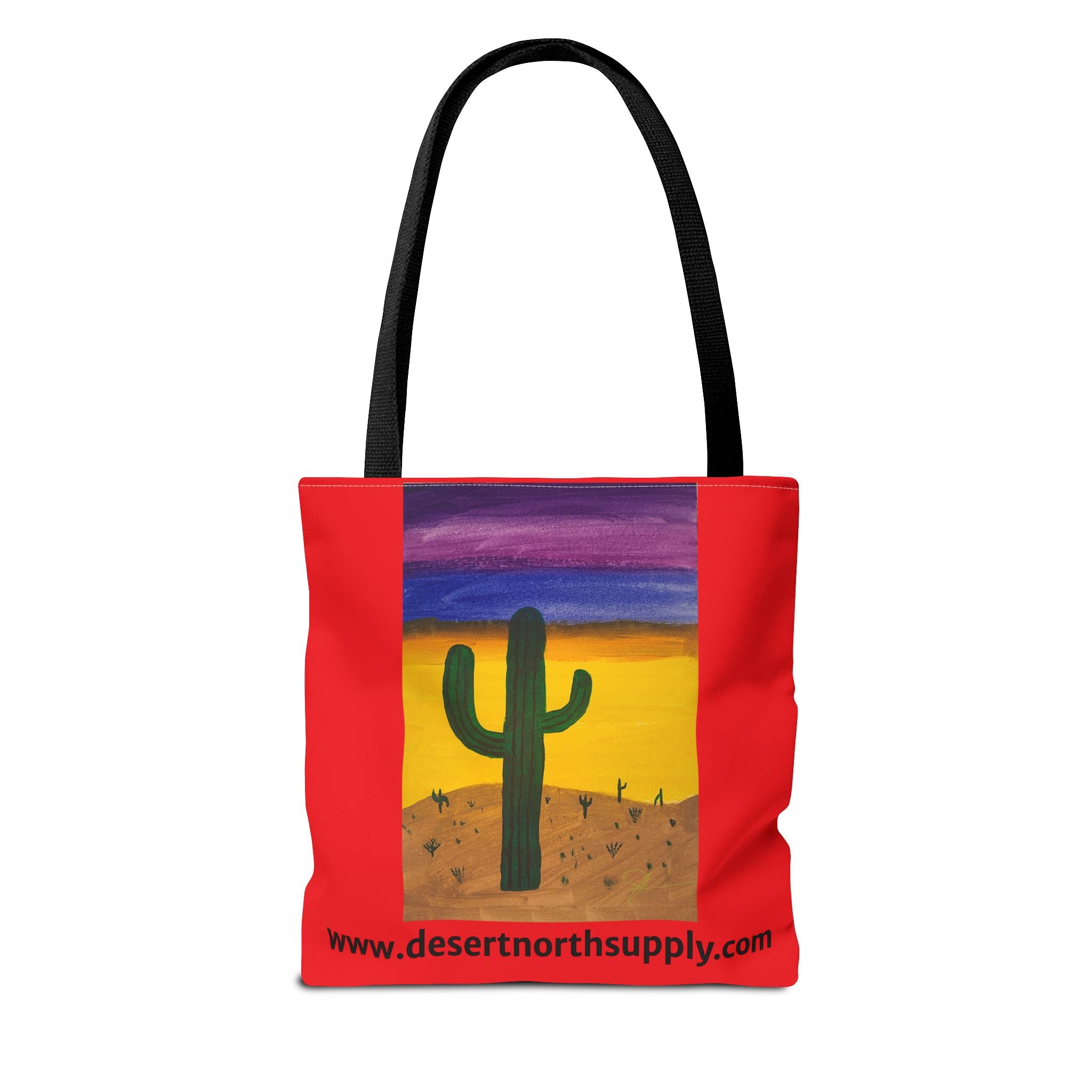 Desert Saguaro Cactus Canvas Tote Bag — "Alone" by John Ganger