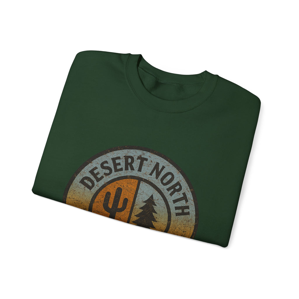 Desert North Supply Crewneck Sweatshirt – Vintage Cactus & Pine Logo