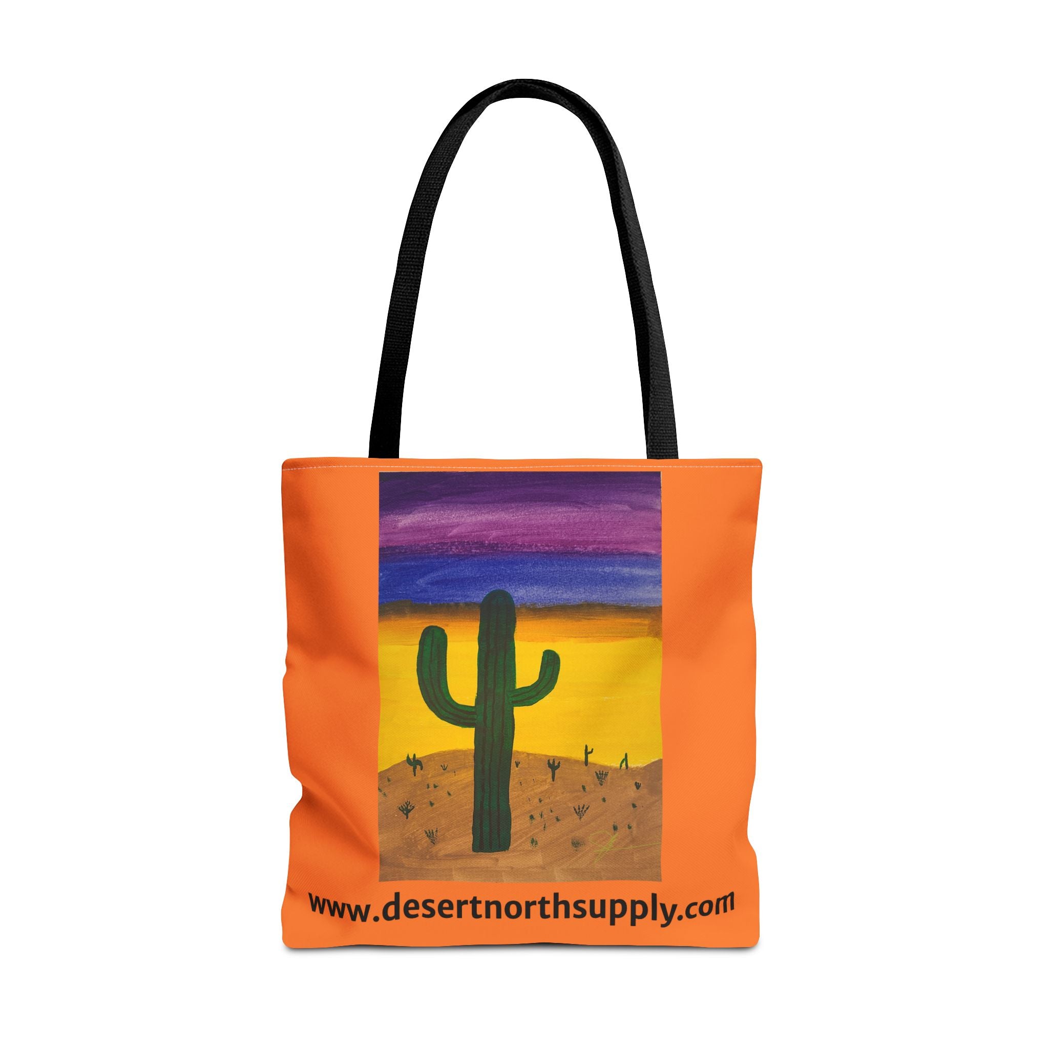 Desert Saguaro Cactus Canvas Tote Bag — "Alone" by John Ganger
