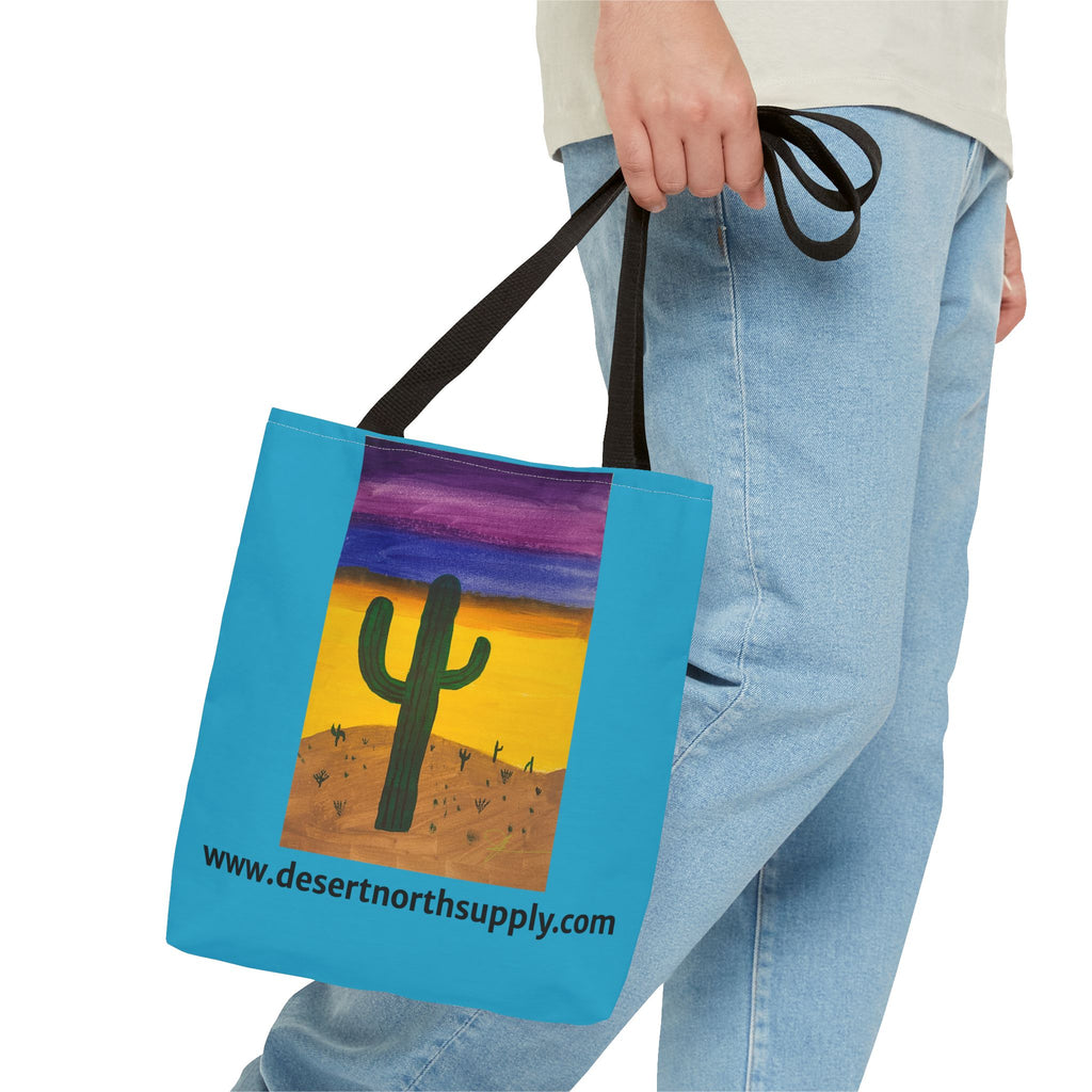 Desert Saguaro Cactus Canvas Tote Bag — "Alone" by John Ganger