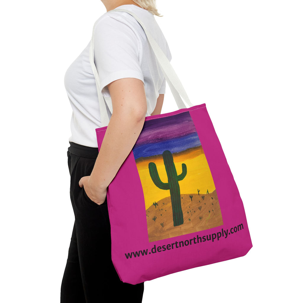 Desert Saguaro Cactus Canvas Tote Bag — "Alone" by John Ganger