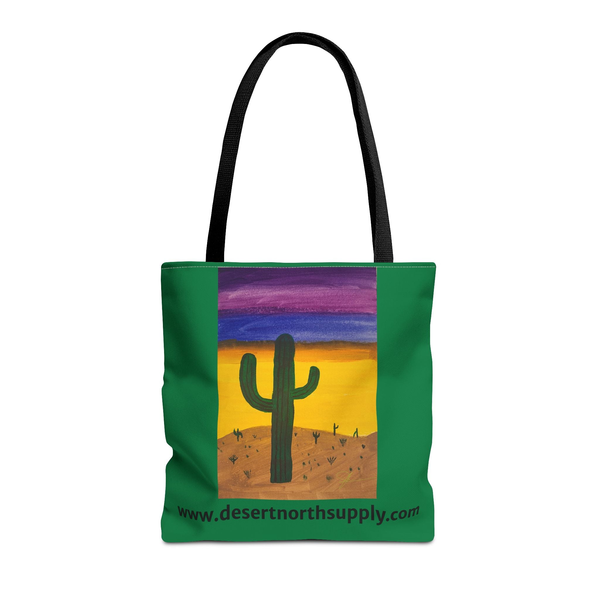 Desert Saguaro Cactus Canvas Tote Bag — "Alone" by John Ganger