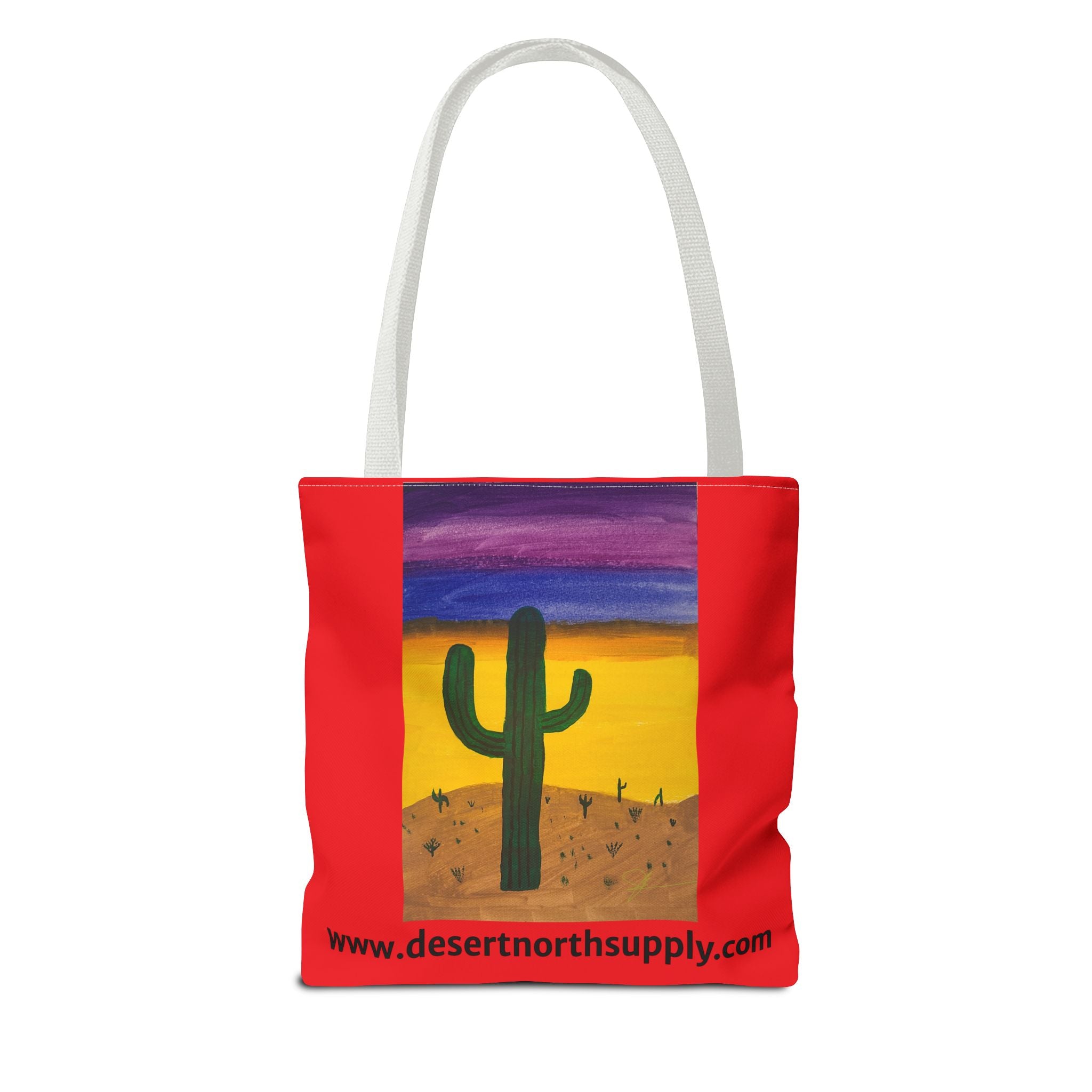 Desert Saguaro Cactus Canvas Tote Bag — "Alone" by John Ganger