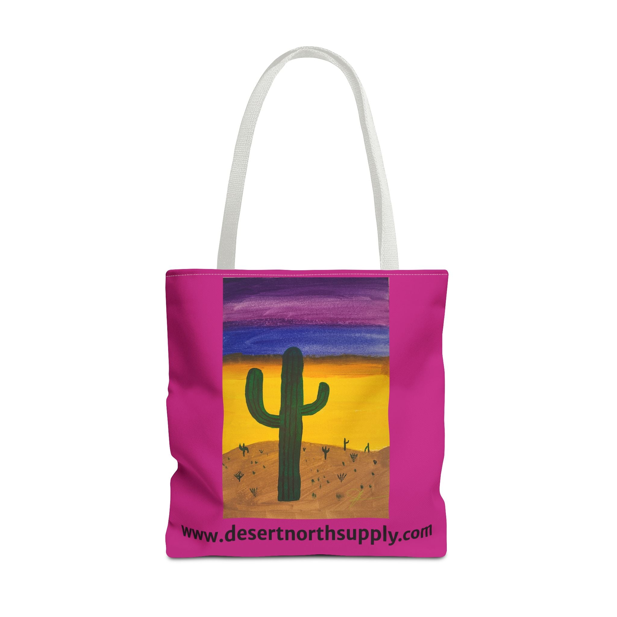 Desert Saguaro Cactus Canvas Tote Bag — "Alone" by John Ganger