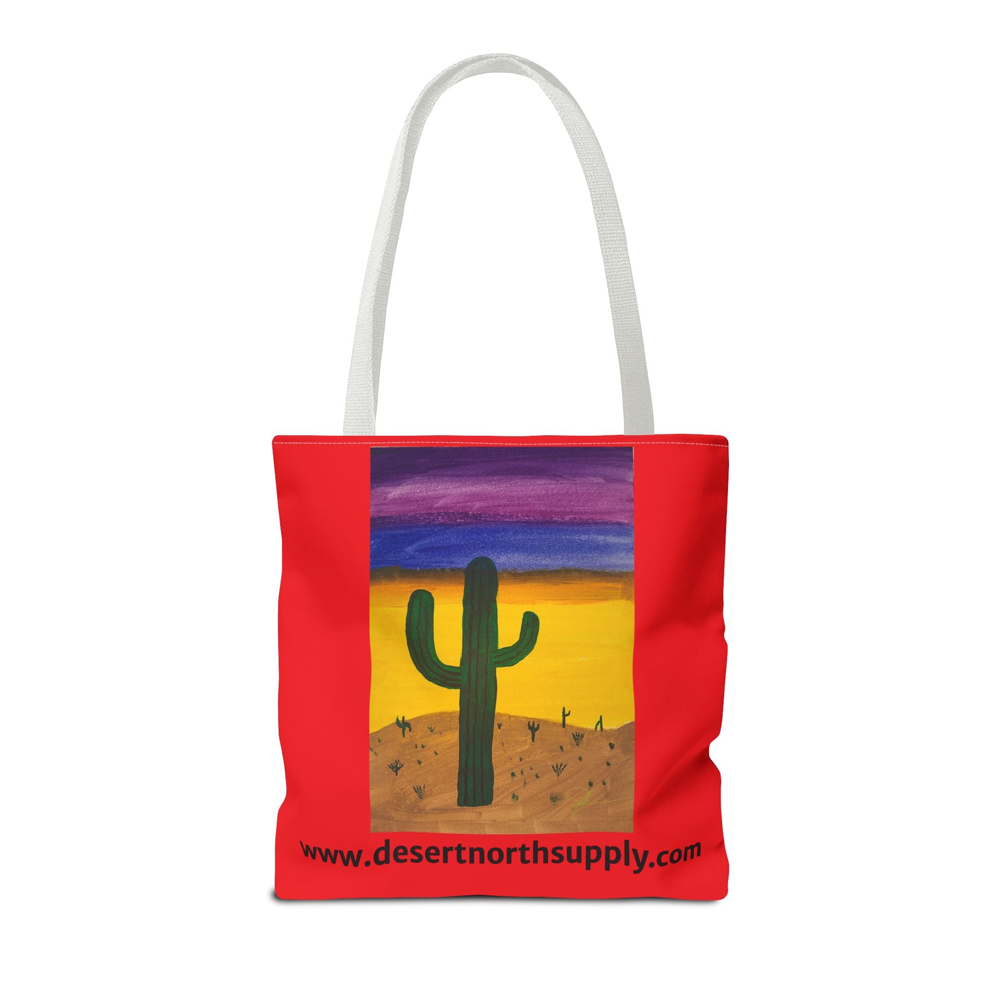 Desert Saguaro Cactus Canvas Tote Bag — "Alone" by John Ganger
