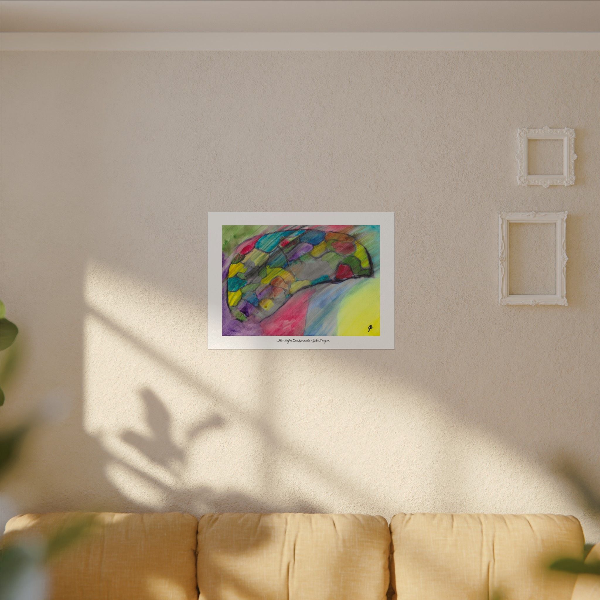 The Infection Spreads - Abstract Trauma Brain Watercolor Texture Art Print