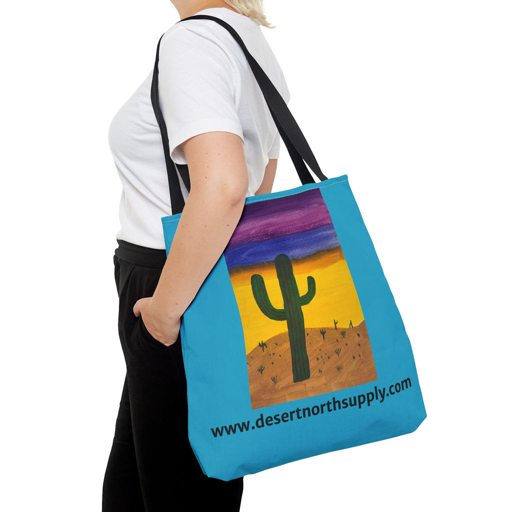 Desert Saguaro Cactus Canvas Tote Bag — "Alone" by John Ganger