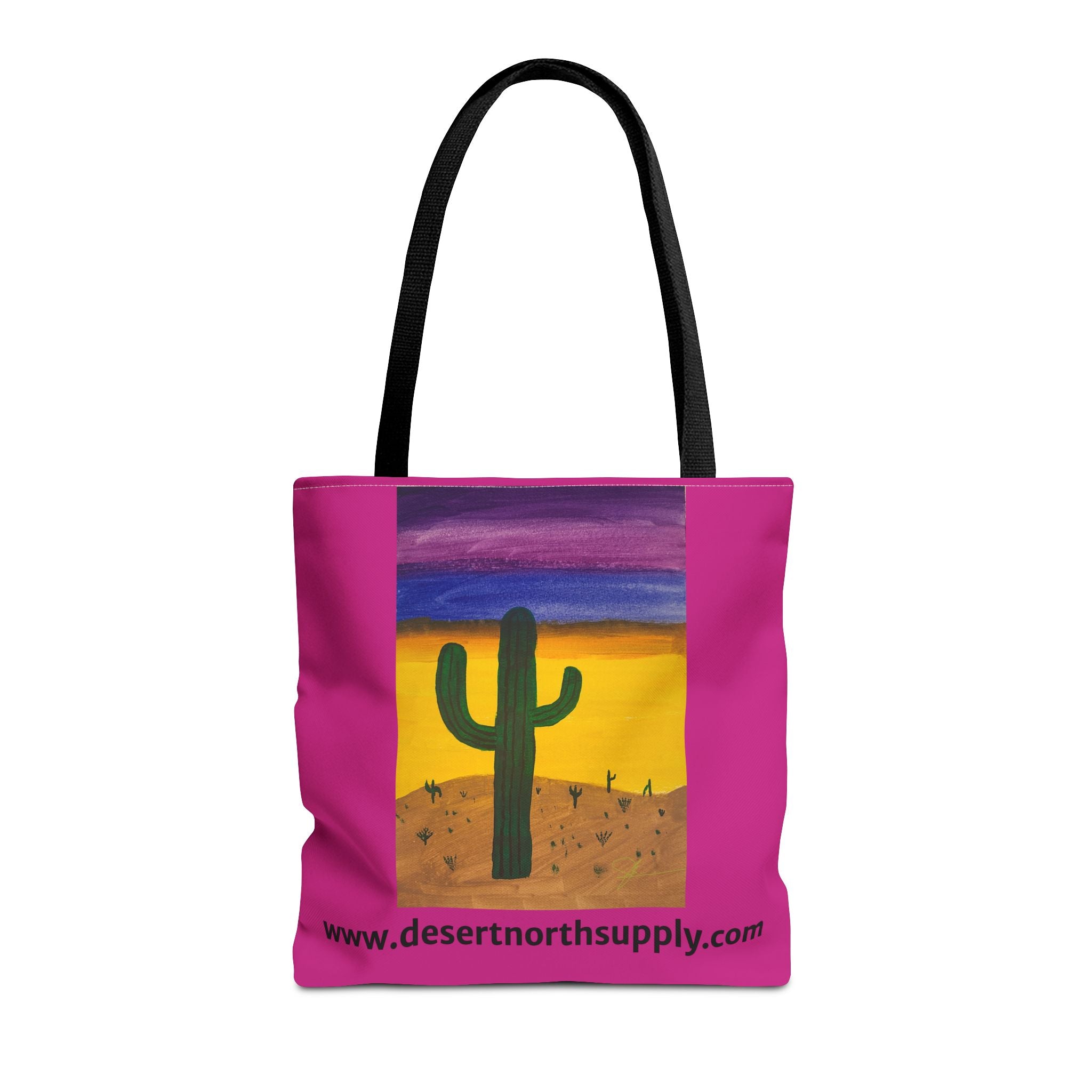 Desert Saguaro Cactus Canvas Tote Bag — "Alone" by John Ganger
